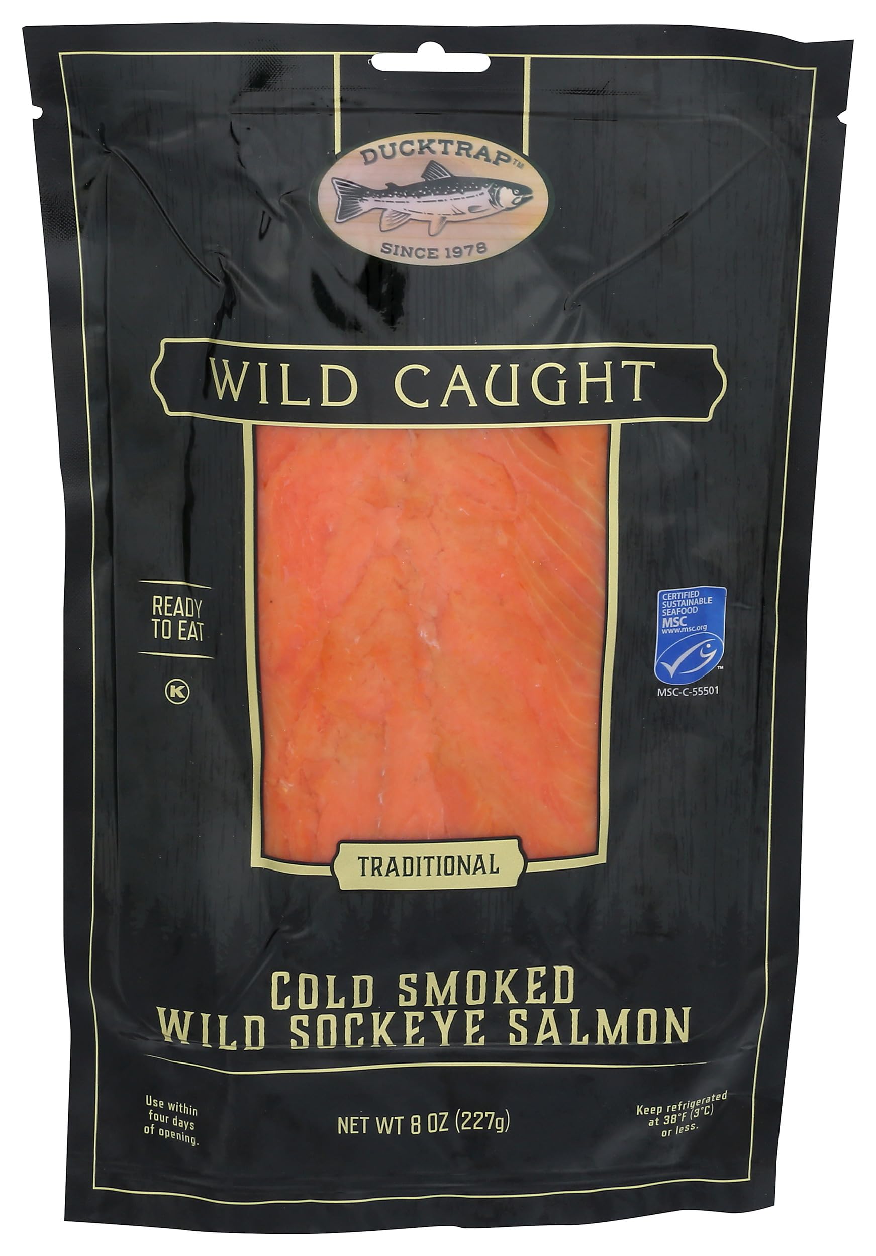 Ducktrap River, Salmon Smoked Wild Sockeye, 8 Ounce