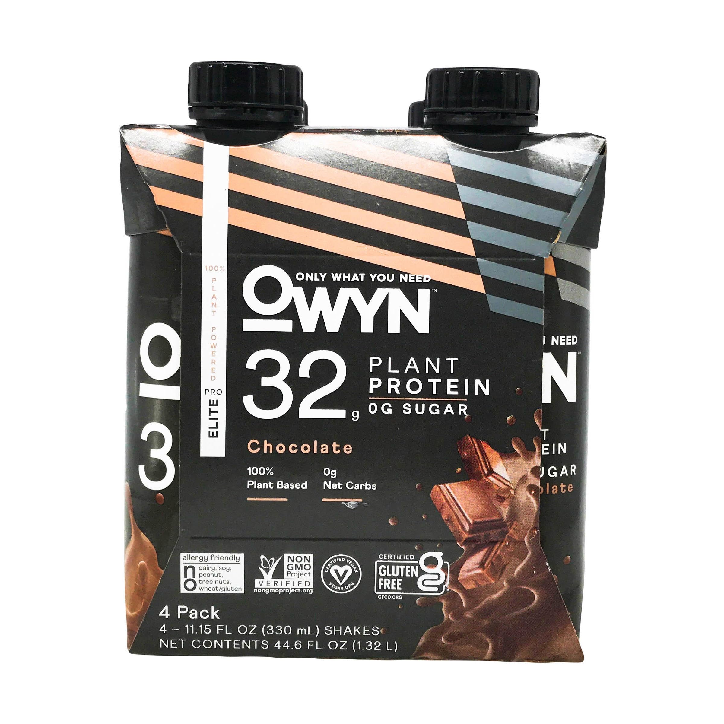 Owyn Chocolate Elite Plant Protein Shake 4pk, 11.15 FZ