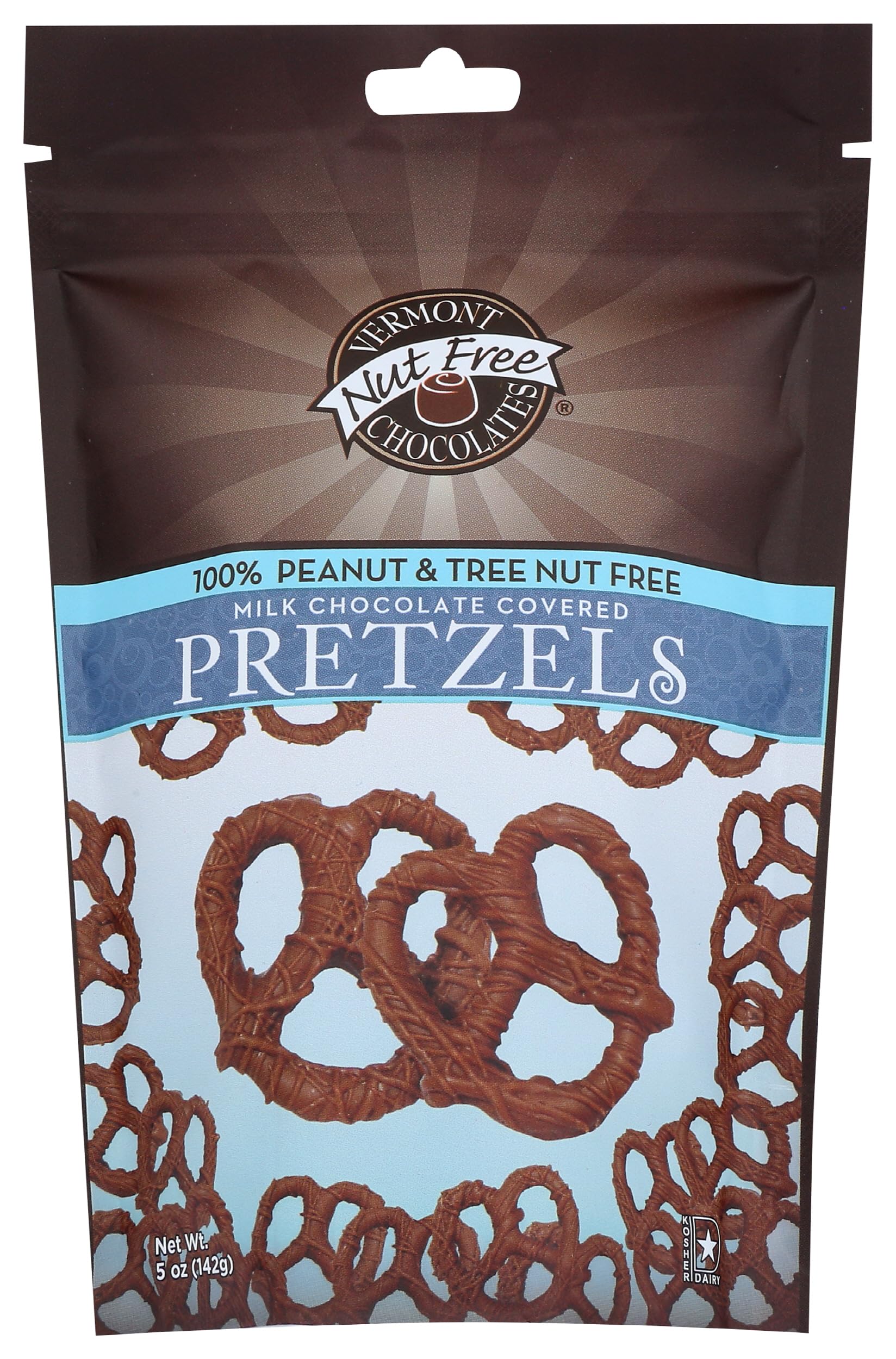 Vermont Nut Free Chocolate, Pretzels Mini Milk Chocolate Covered, 5 Ounce