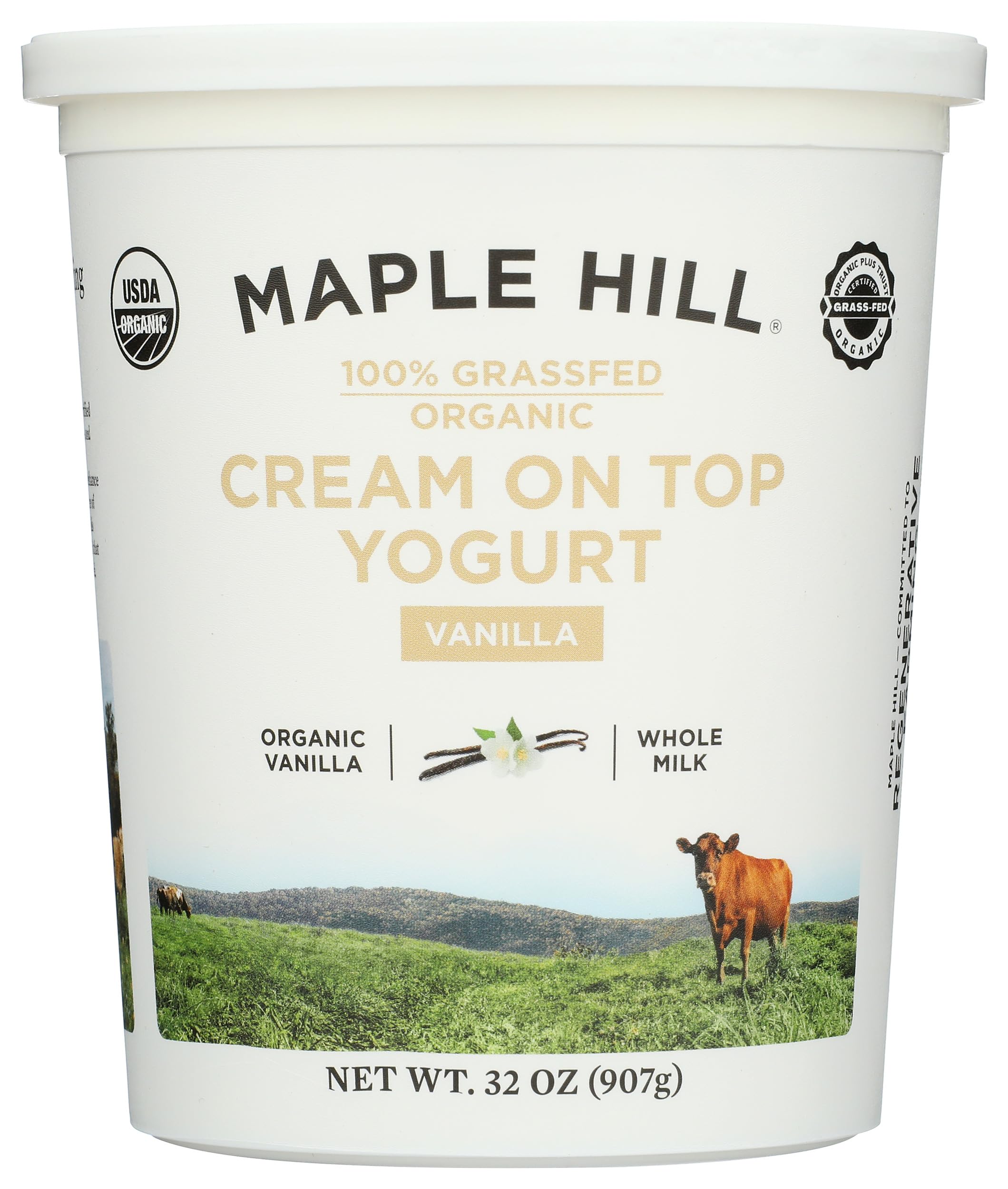 Maple Hill Creamery Yogurt Vanilla Organic, 32 Ounce