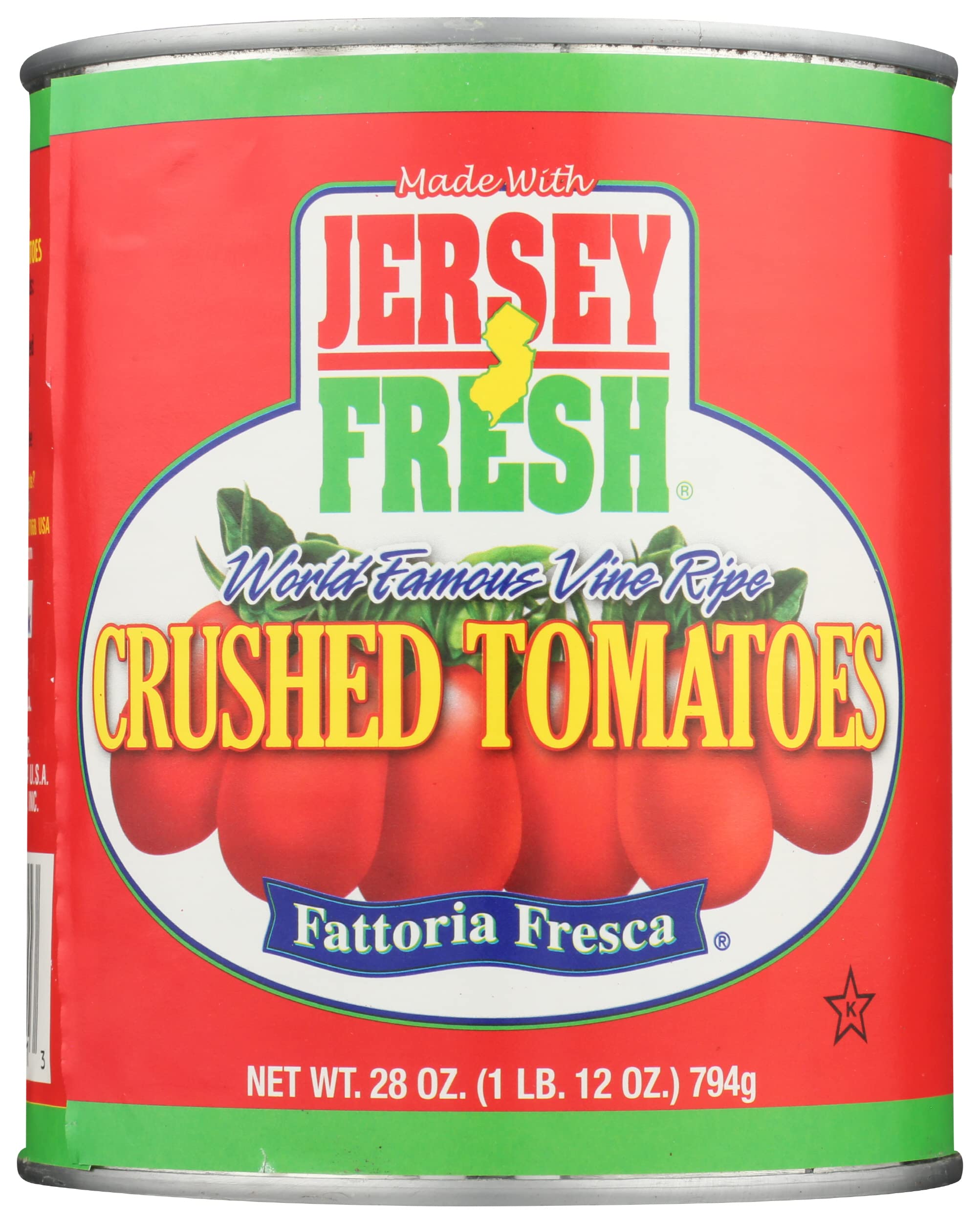 Jersey Fresh Crushed Tomatoes, Fattoria Fresca, 28 Ounce (Pack of 12)