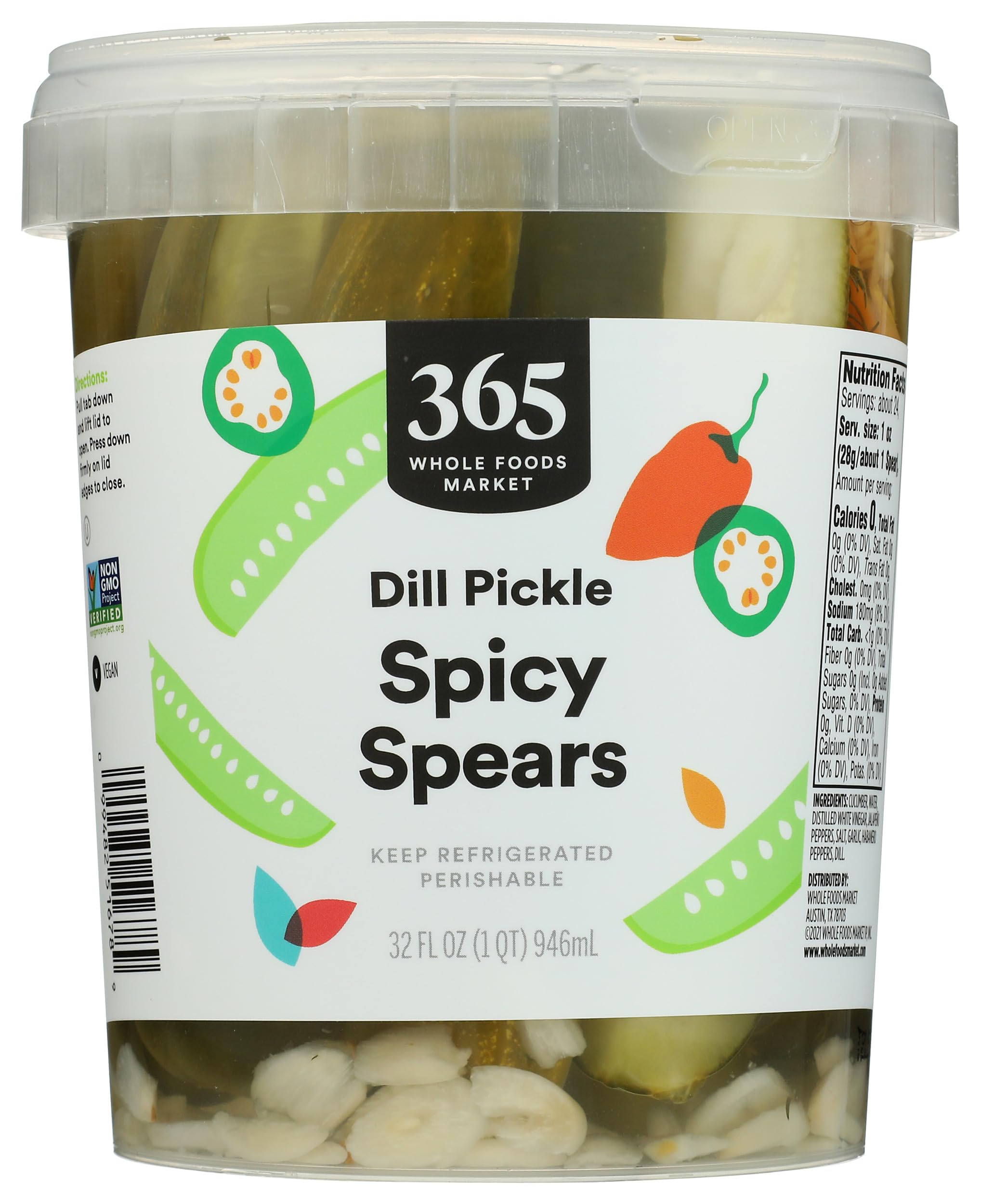 365 by Whole Foods Market Spicy Dill Pickle Spears, 32 FZ