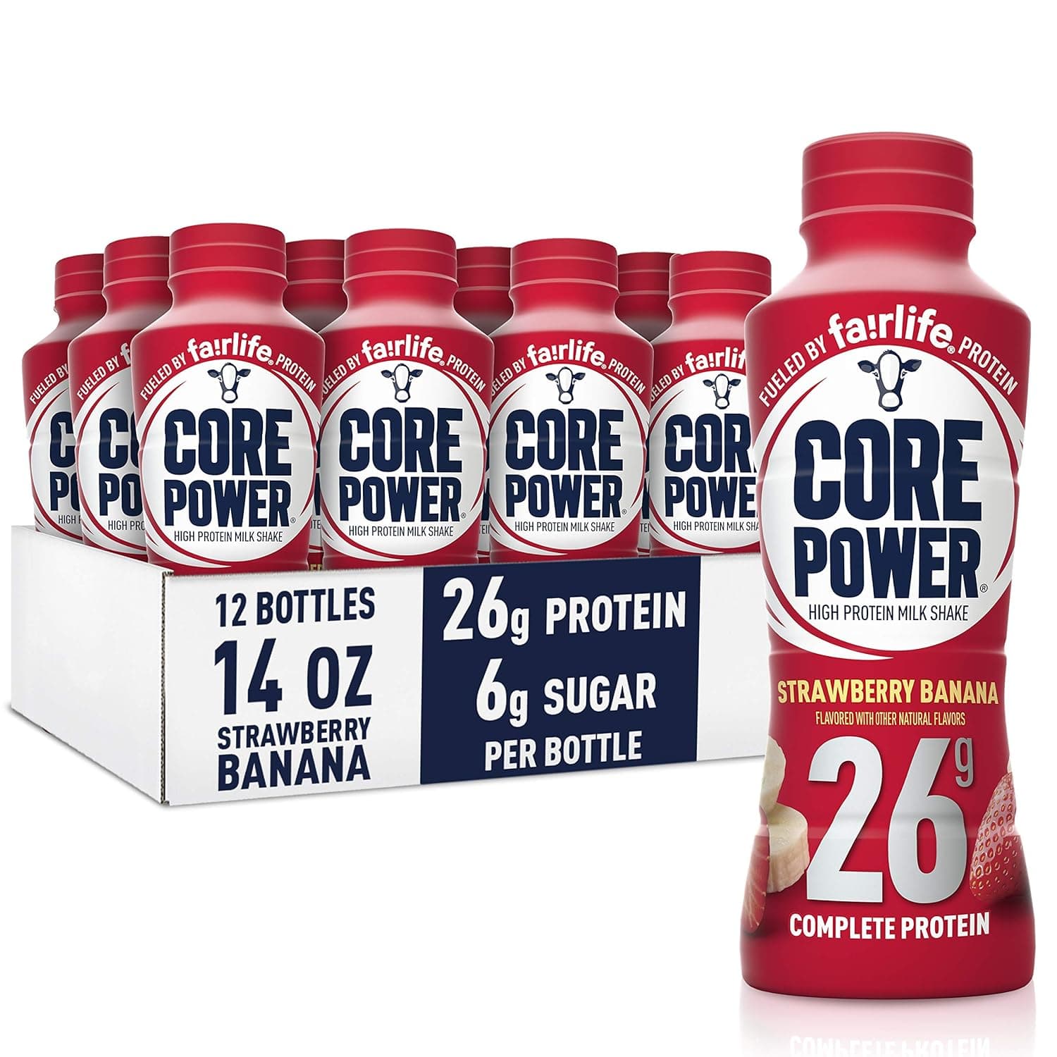 Core Power Protein Shake (Strawberry Banana), 26g Bottle, 14oz