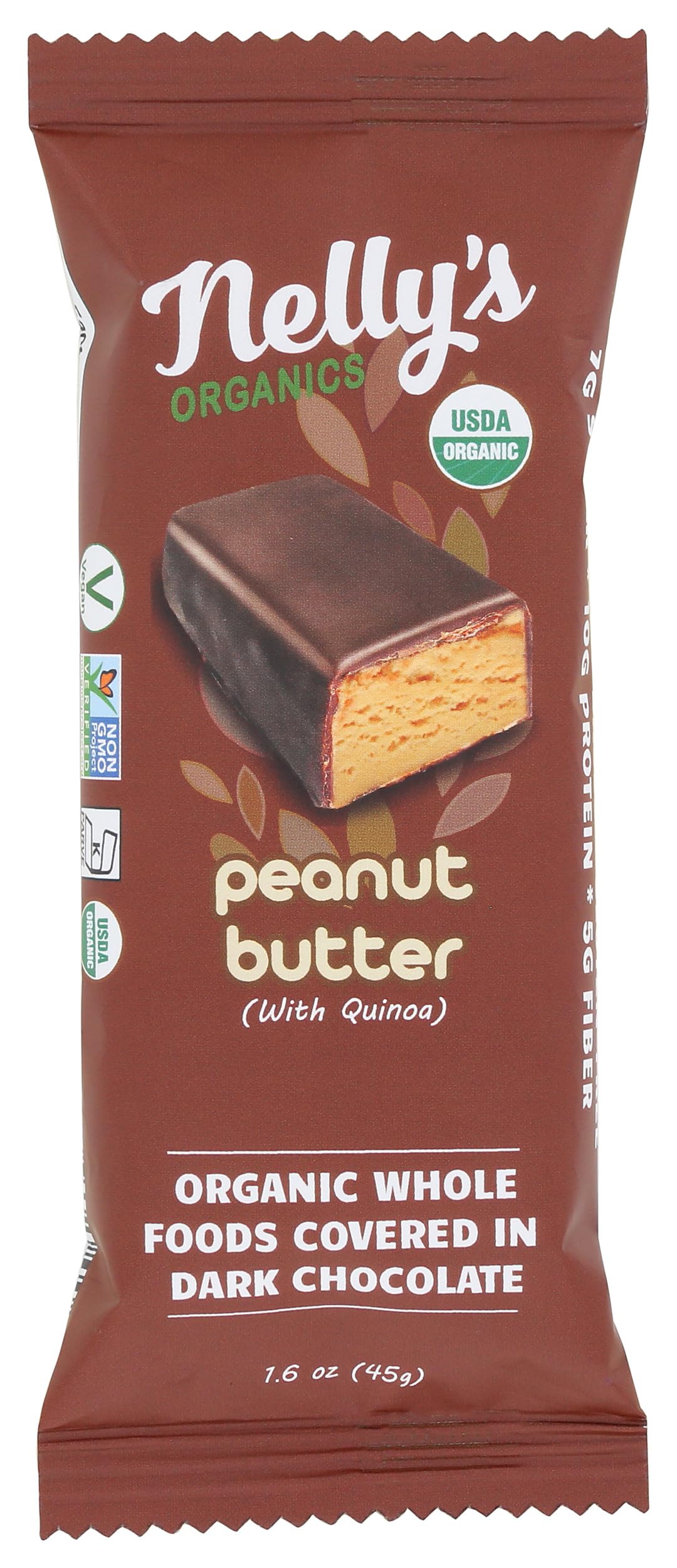 Nellys Organics Organic Dark Chocolate Peanut Butter Quinoa Bar, 1.6 OZ