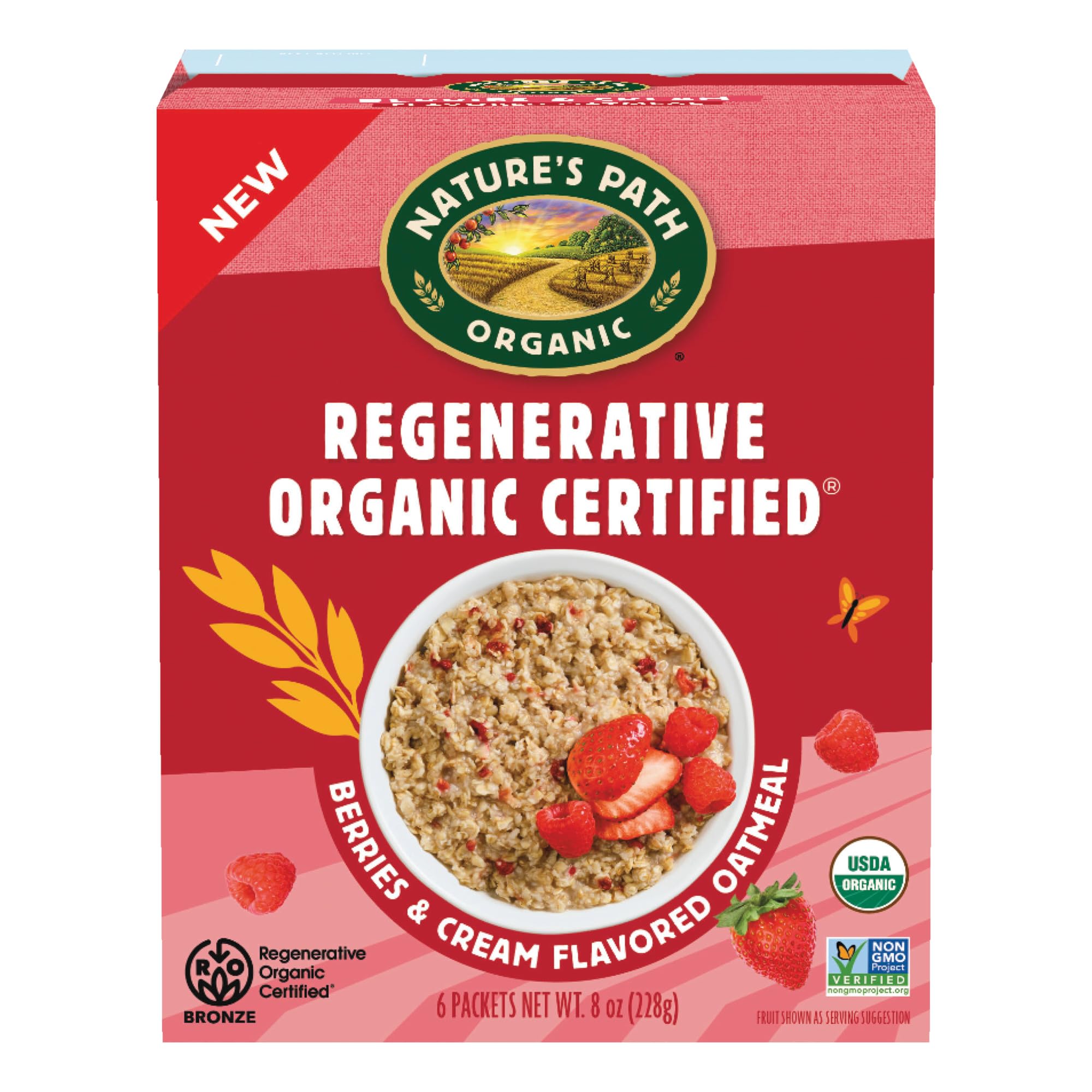 Nature's Path Organic Berries & Cream Instant Oatmeal, 8 oz (Pack of 1)