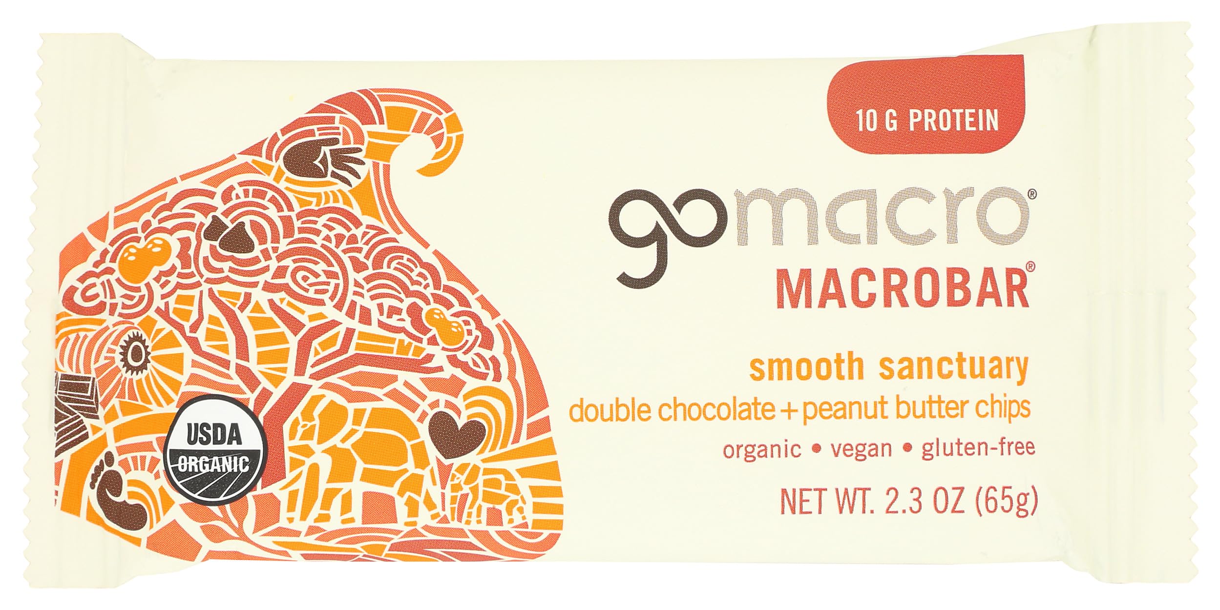 Gomacro, Bar Double Chocolate Peanut Butter Organic, 2.3 Ounce