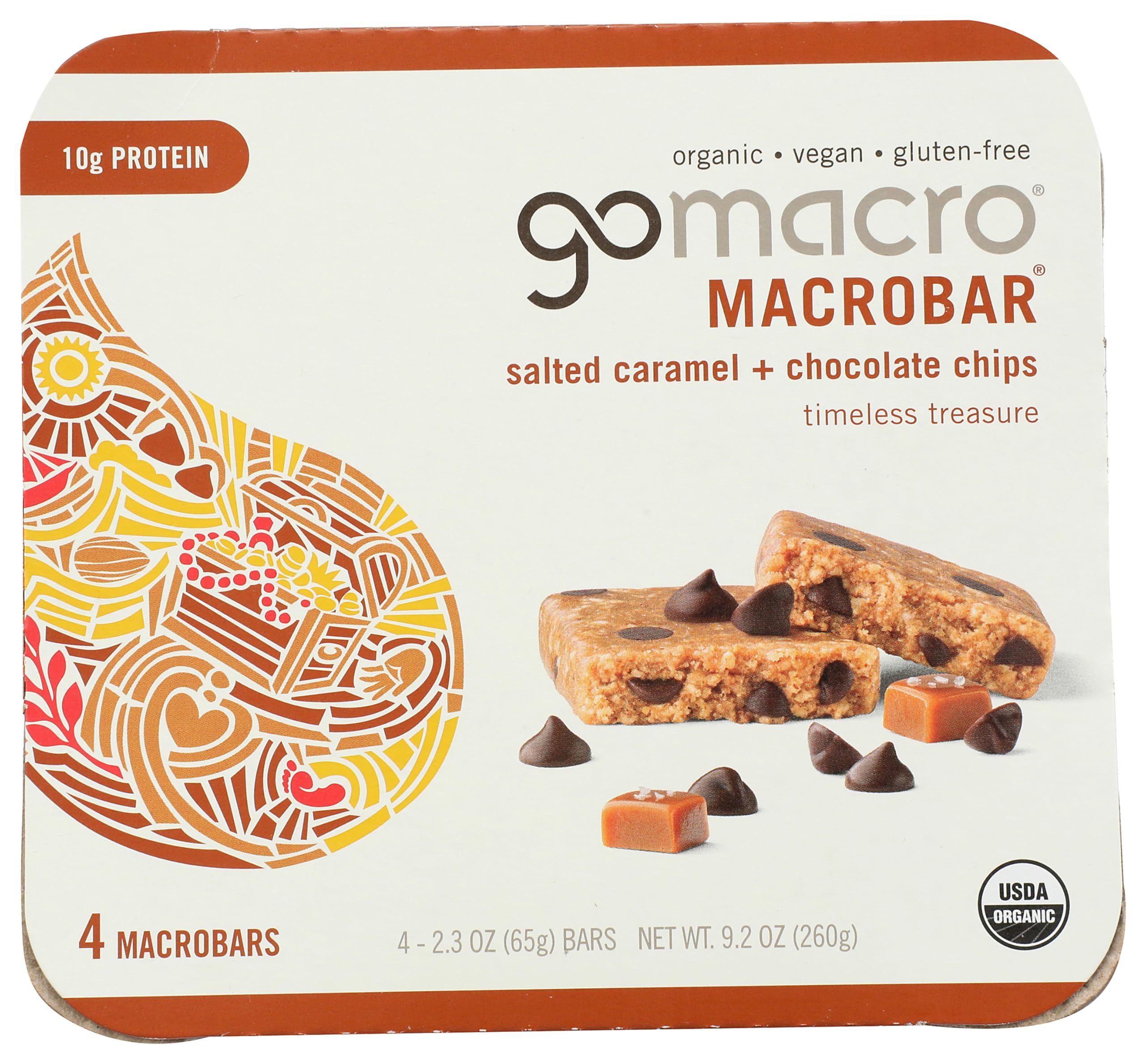 Gomacro, Bar Protein Salted Caramel Chocolate Chip Organic, 2.3 Ounce, 4 Pack