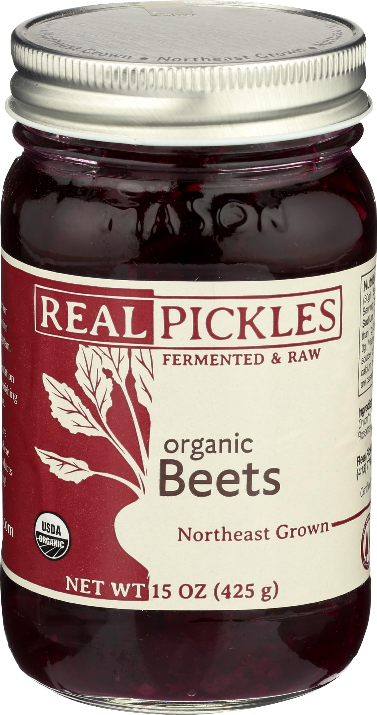 Real Pickles Organic Pickled Beets, 15 OZ