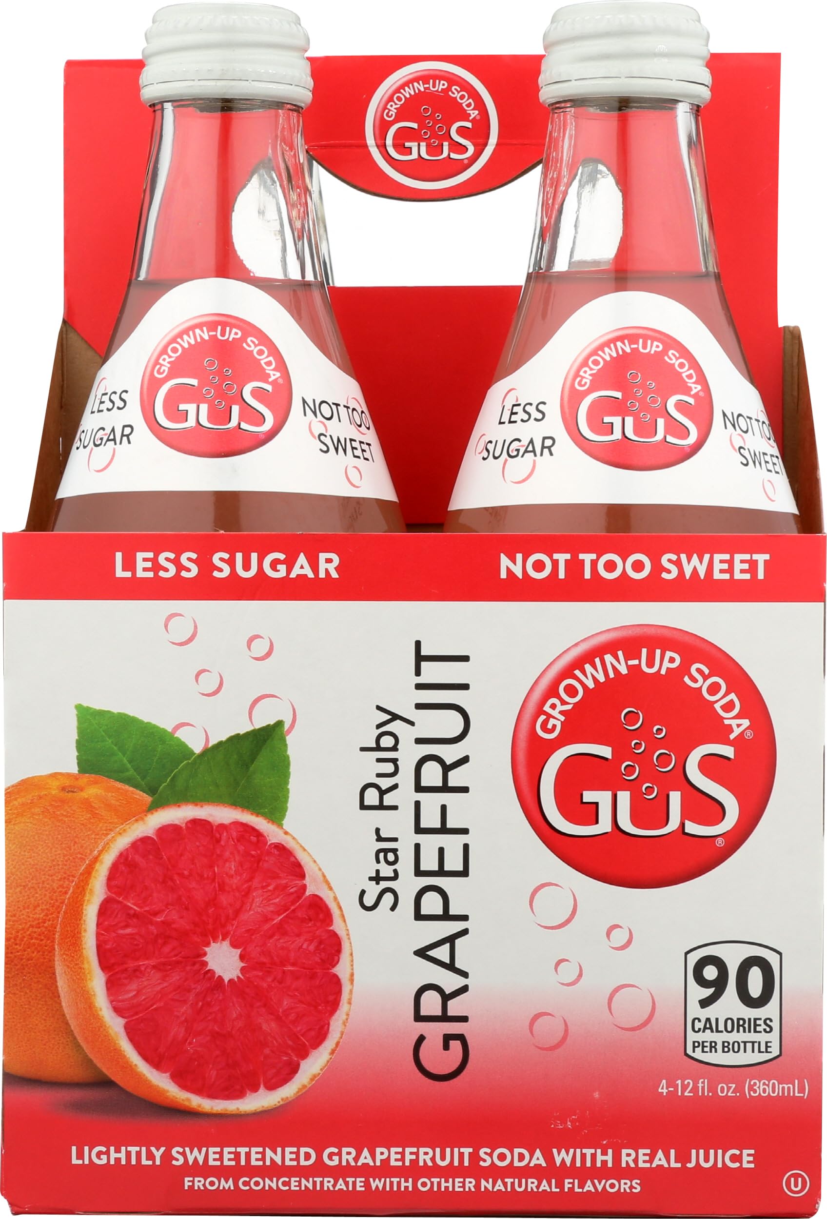 Gus Soda, Soda Star Ruby Grapefruit, 12 Fl Oz, 4 Pack