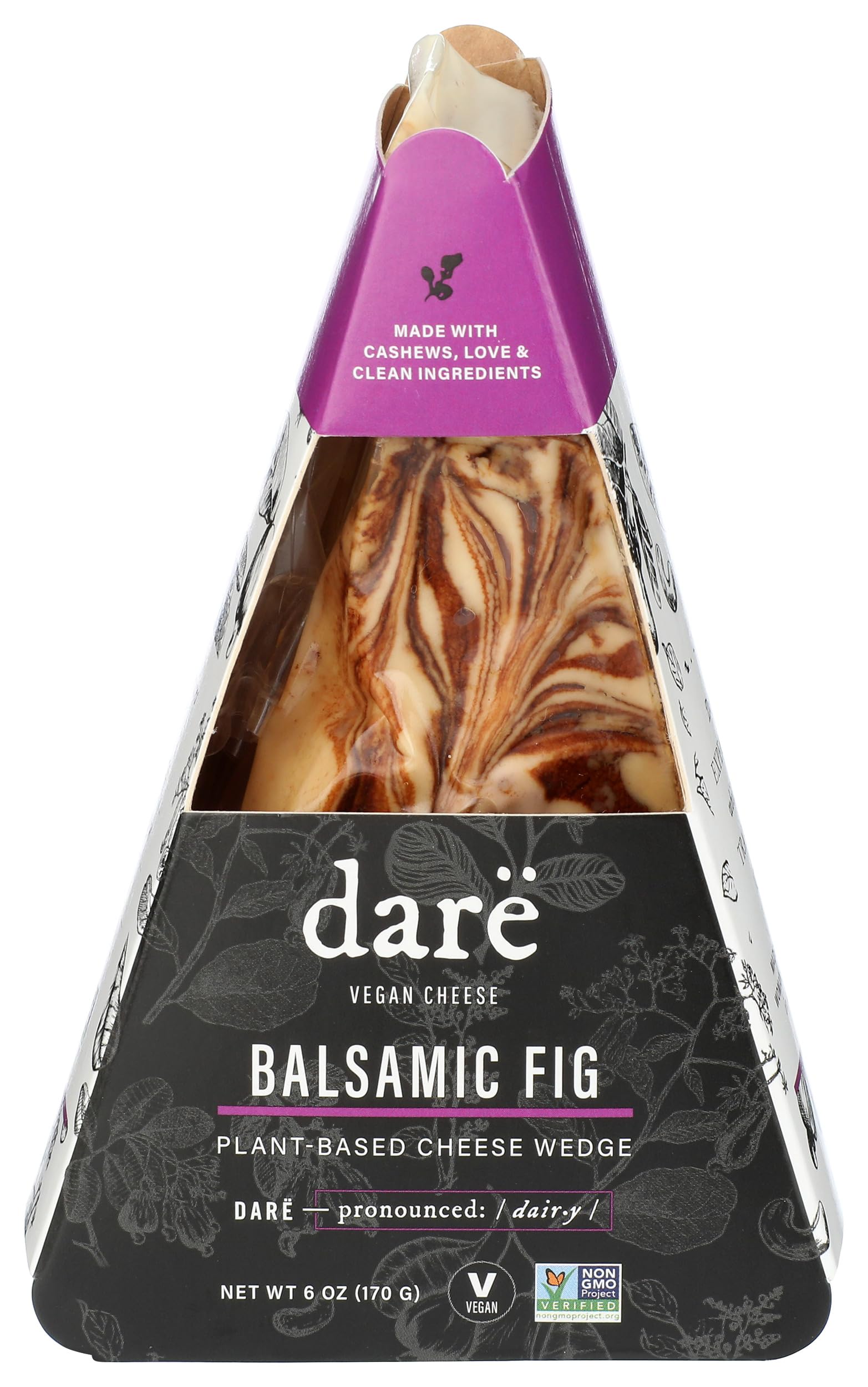 Dare Vegan Cheese Plant Based Balsamic Fig Cheese Wedge, 6 OZ