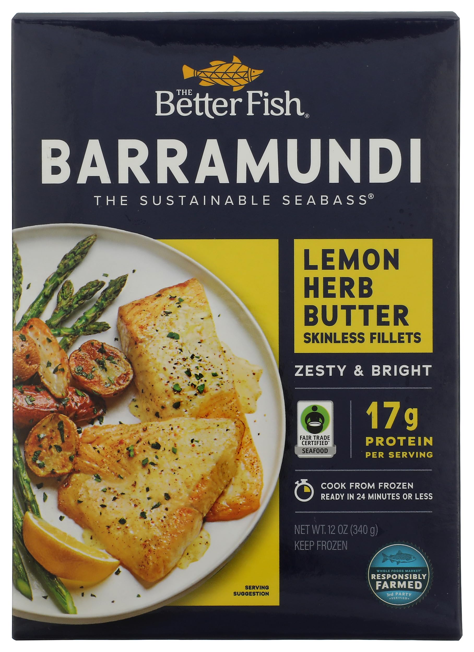 The Better Fish Lemon Herb Butter Barramundi Fillet, 12 Ounce