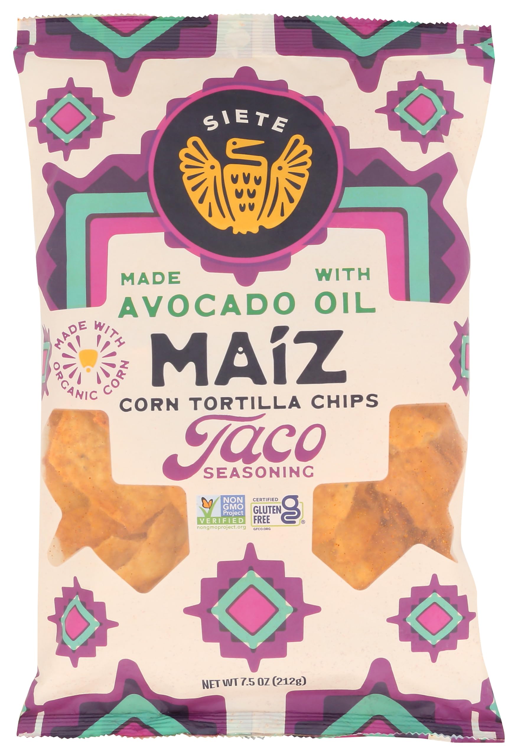 Siete Family Foods, Chips Tortilla Maiz Taco Seasoning, 7.5 Ounce