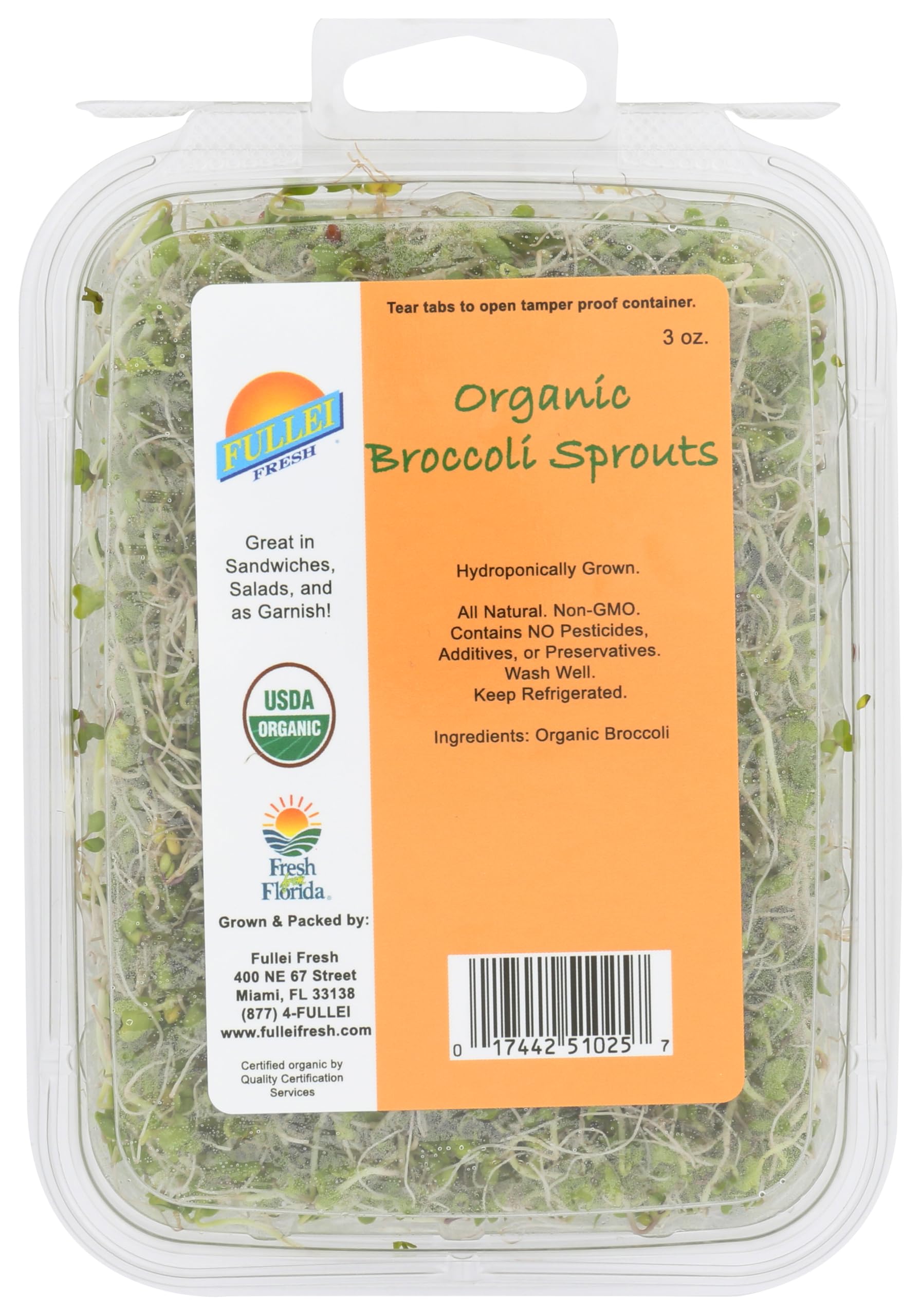 Fullei Organic Broccoli Sprouts, 3 OZ