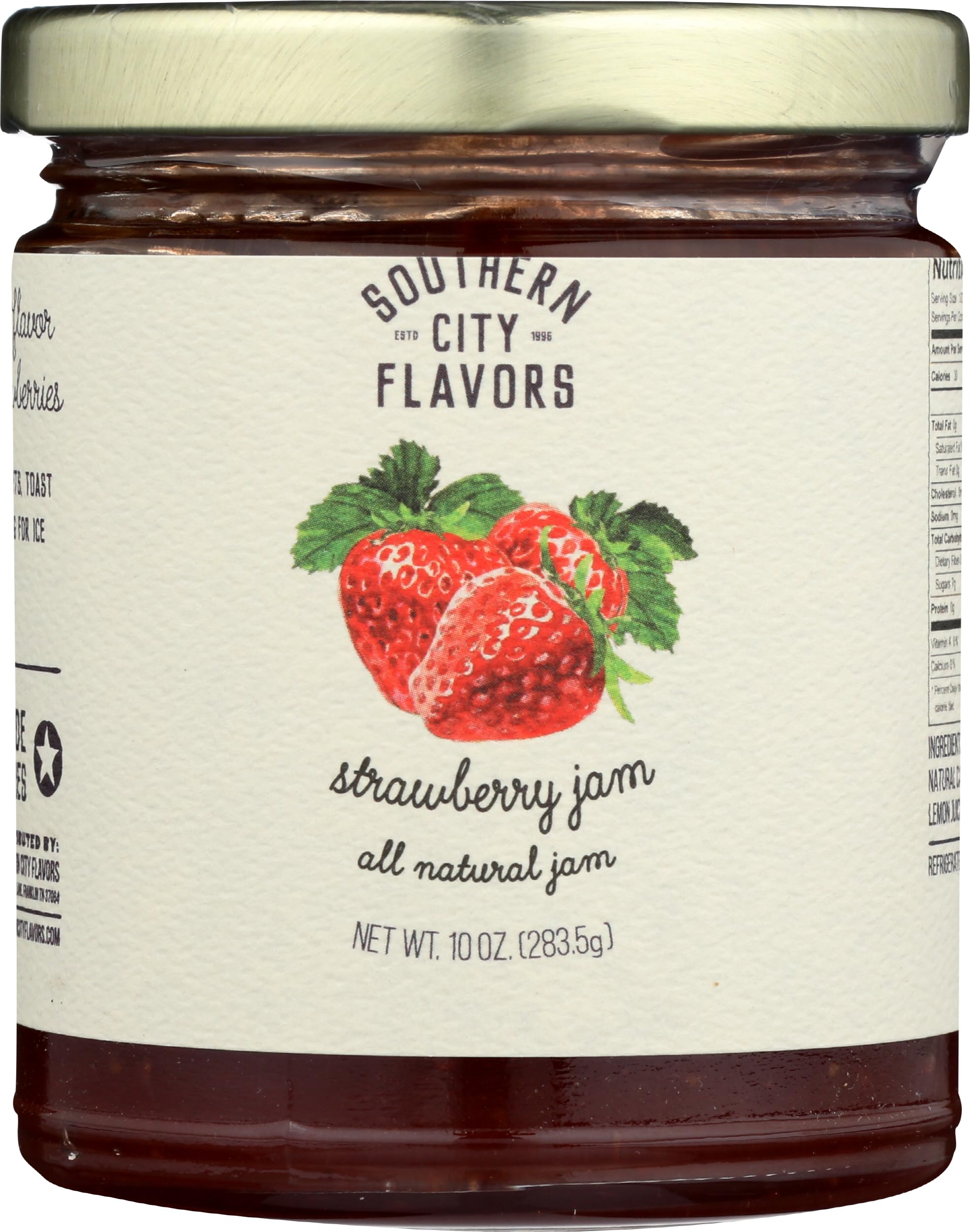 Southern City Flavors Jam Strawberry, 10 Ounce
