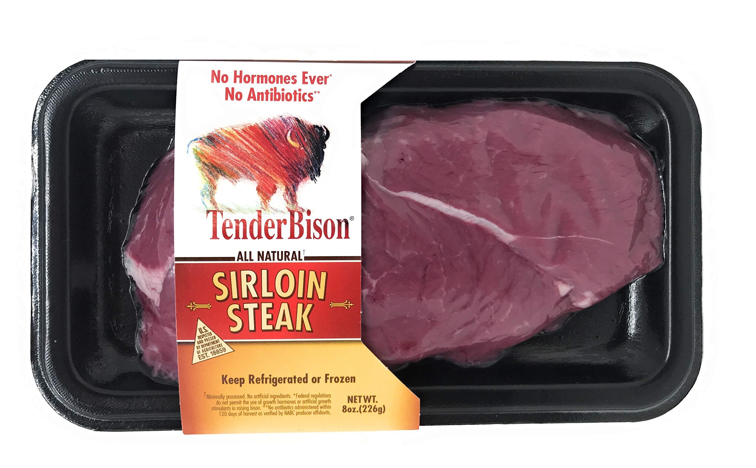 Tender Bison Bison Sirloin Steak, 8 OZ