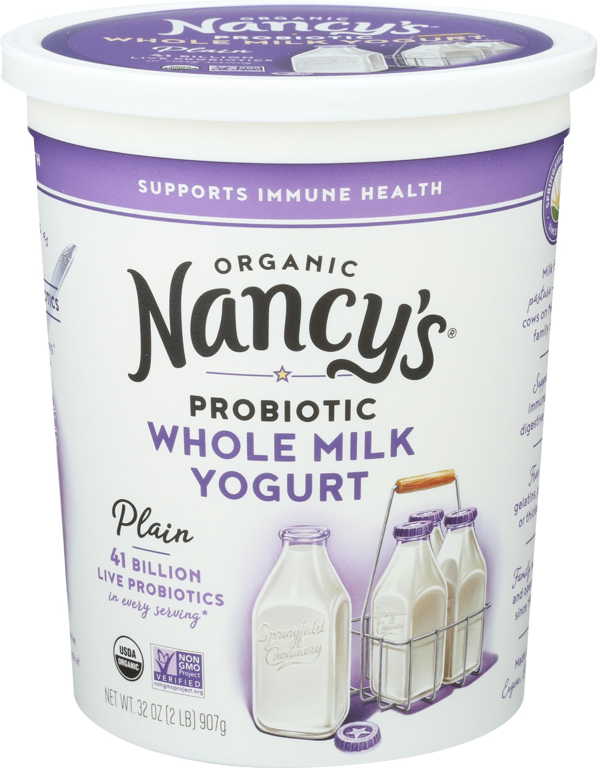Nancys Yogurt Organic Whole Milk Plain Yogurt, 32 OZ