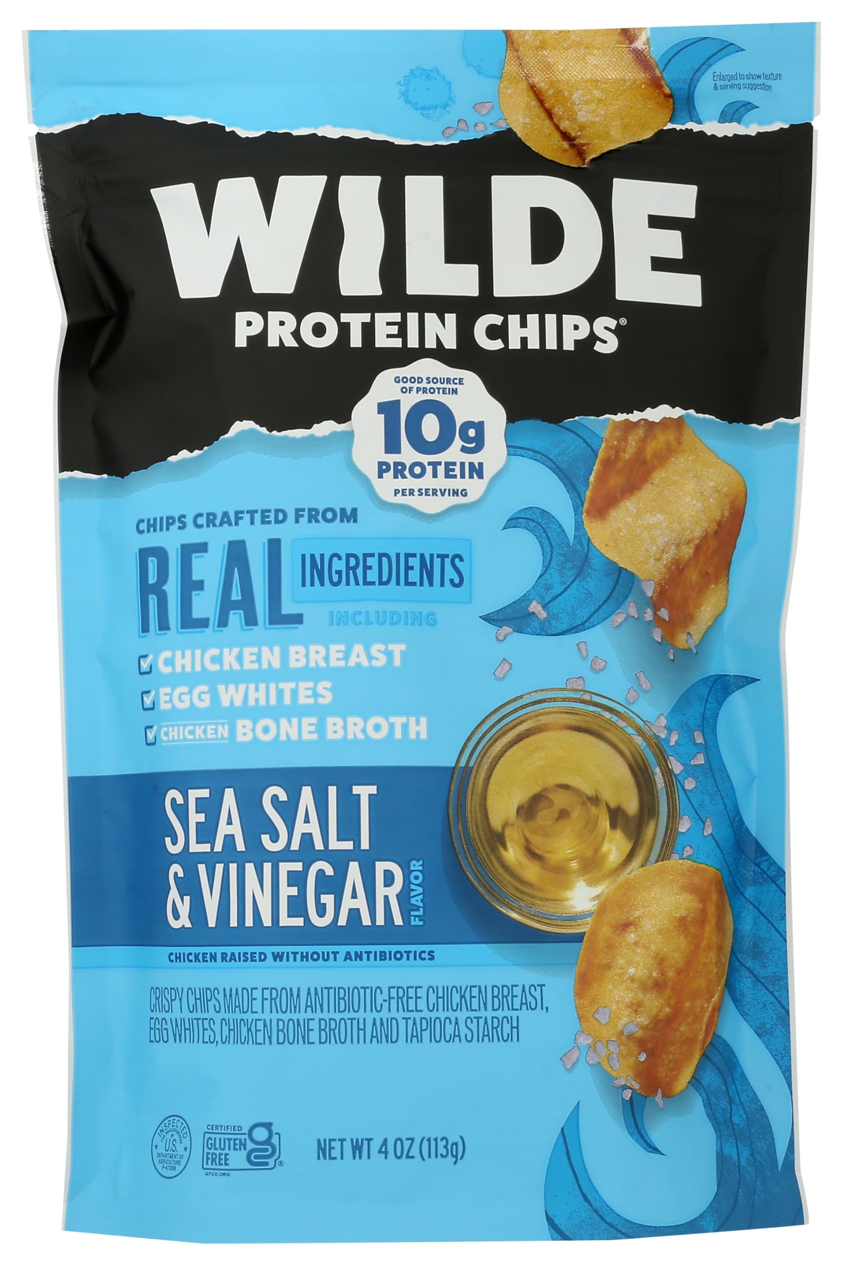 Wilde Brands Sea Salt & Vinegar Protein Chips, 4 OZ