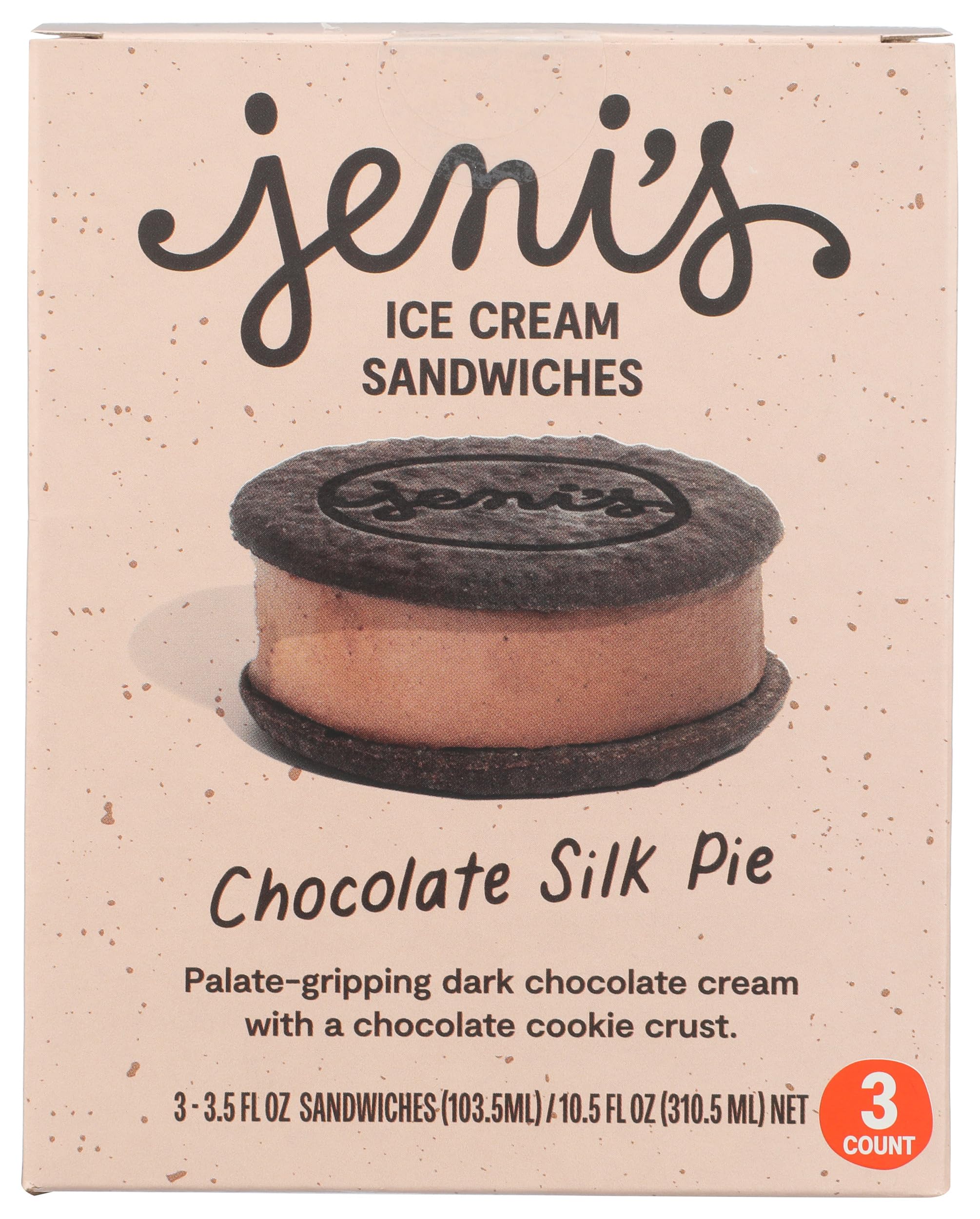 Jenis Splendid Ice Creams Chocolate Silk Pie Frozen Dessert Sandwiches, 10.5 FZ