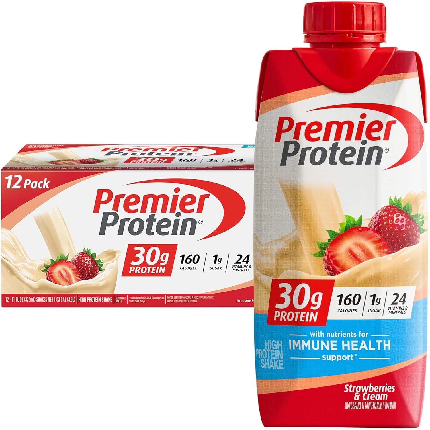 Premier Protein Shake (Strawberries & Cream), 30g Protein