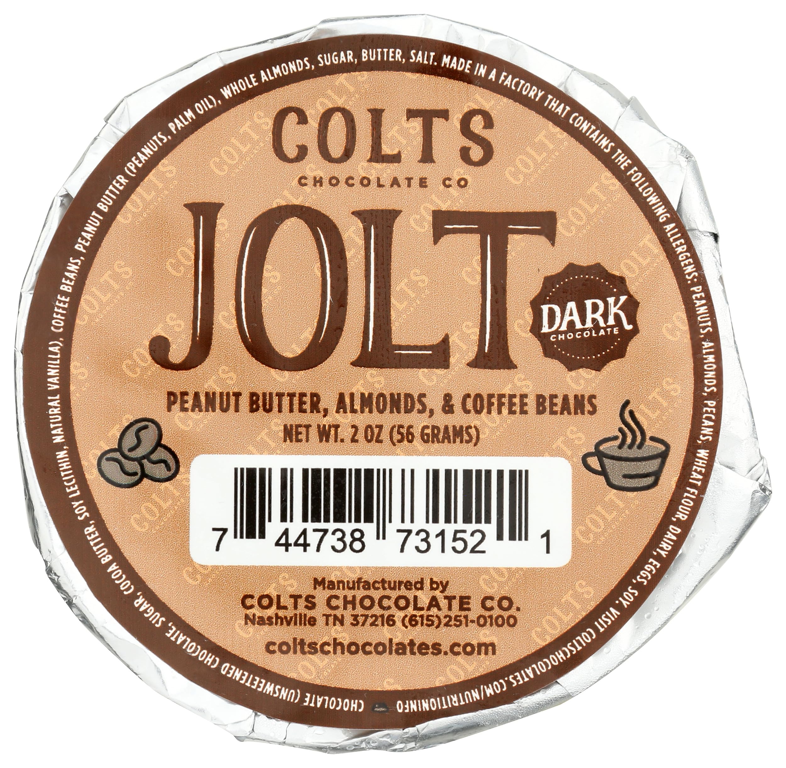 Colts Chocolates Jolt Dark Chocolate, 2 OZ
