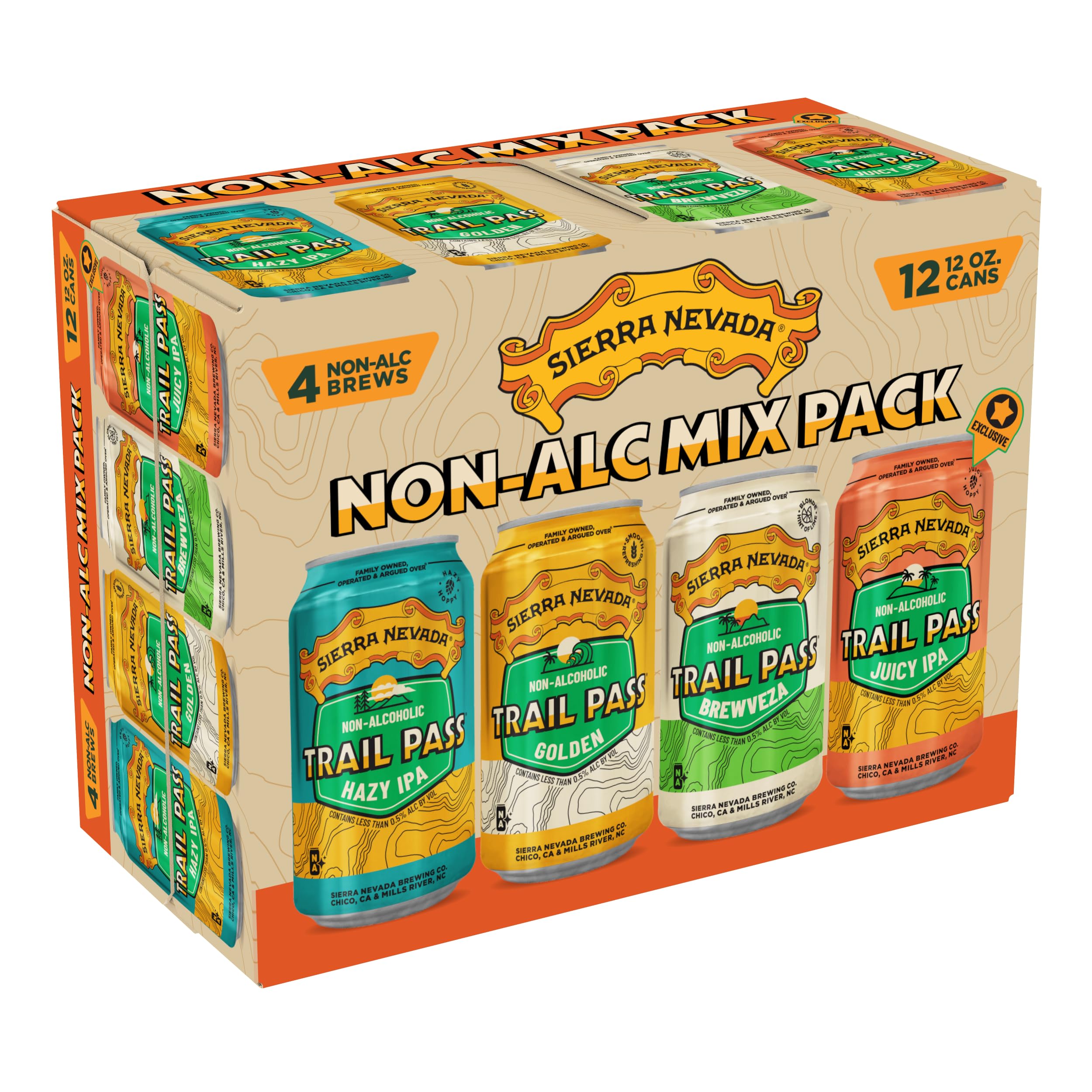 Sierra Nevada, Non-Alcoholic Variety Trail Pass, 12 Fl Oz, 12 Pack Cans