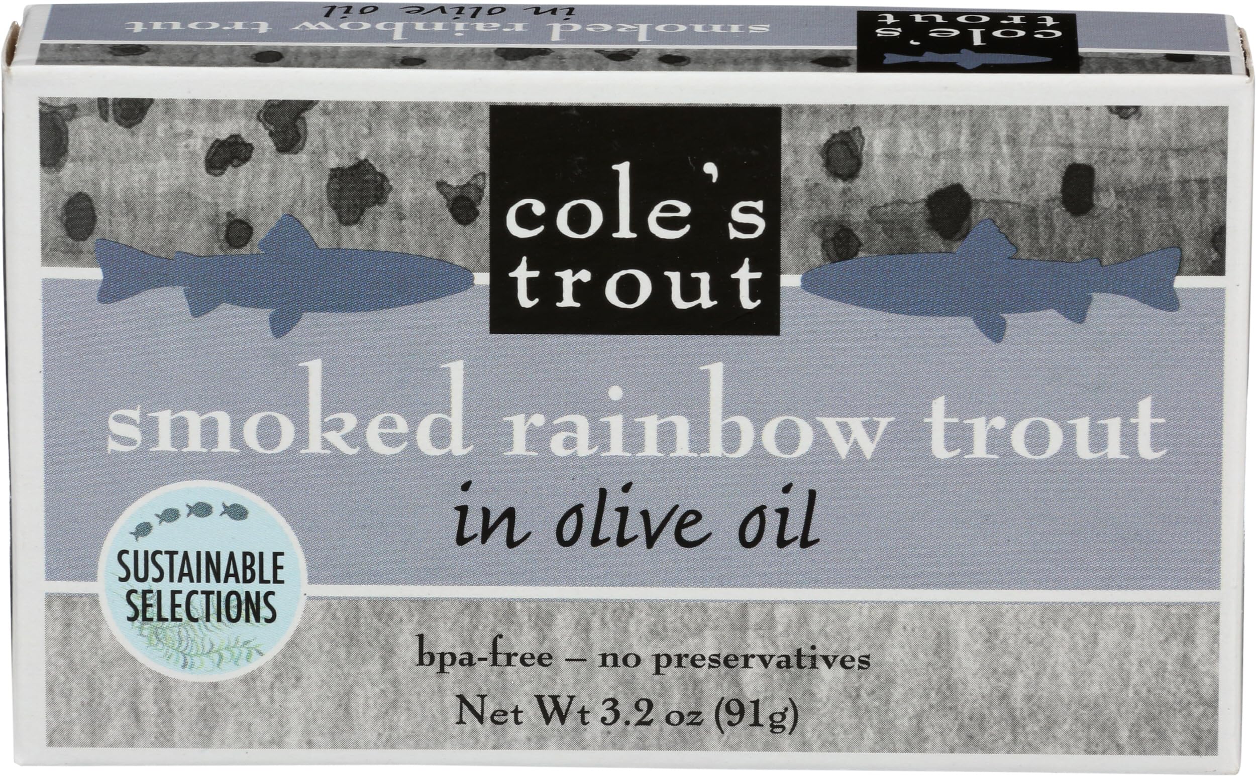 Cole, Trout Applewood Smoked In Olive Oil, 3.2 Ounce