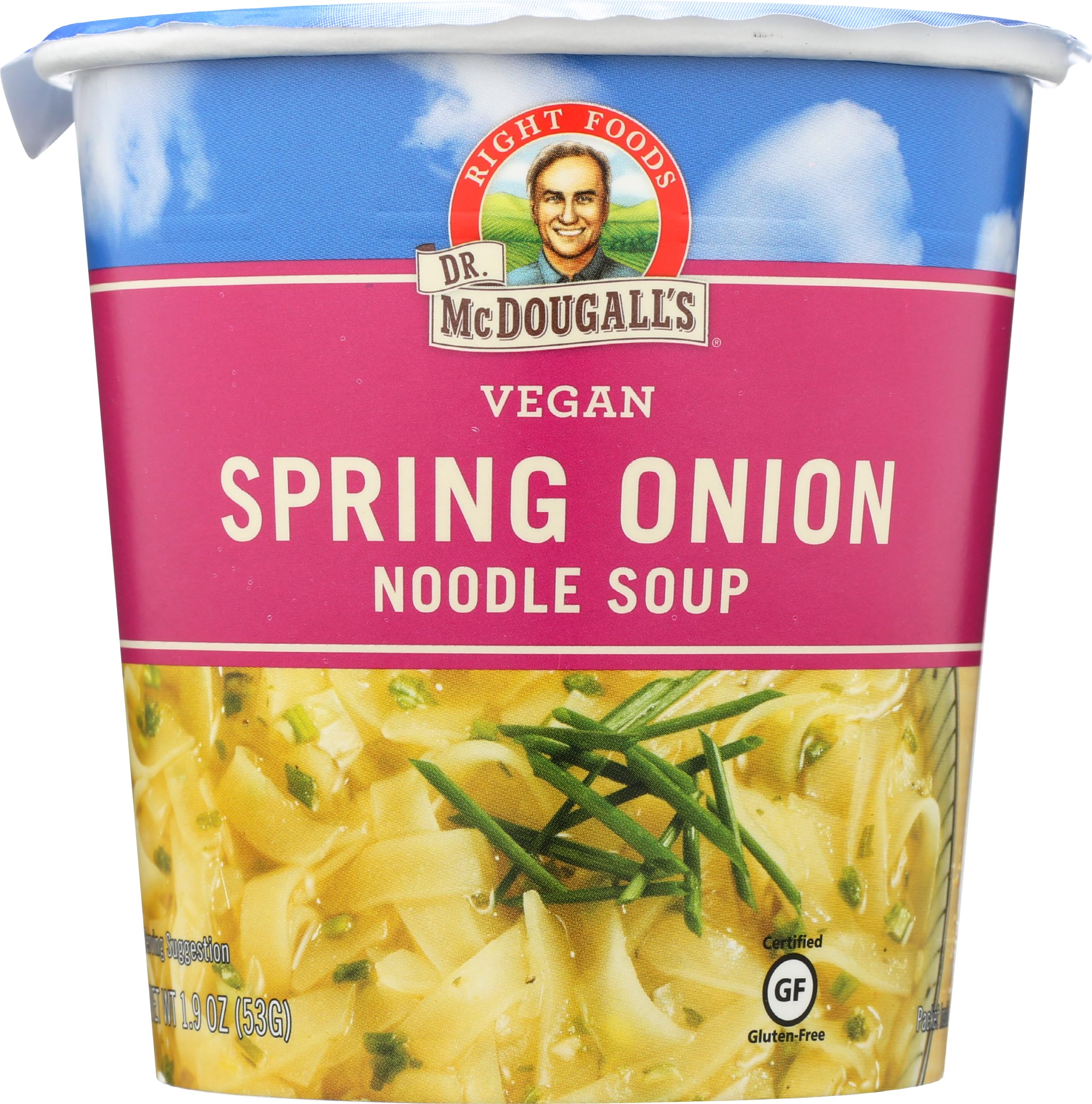Dr. Mcdougall's Right Foods Vegan Spring Onion Noodle Soup, 1.9-Ounce Cup