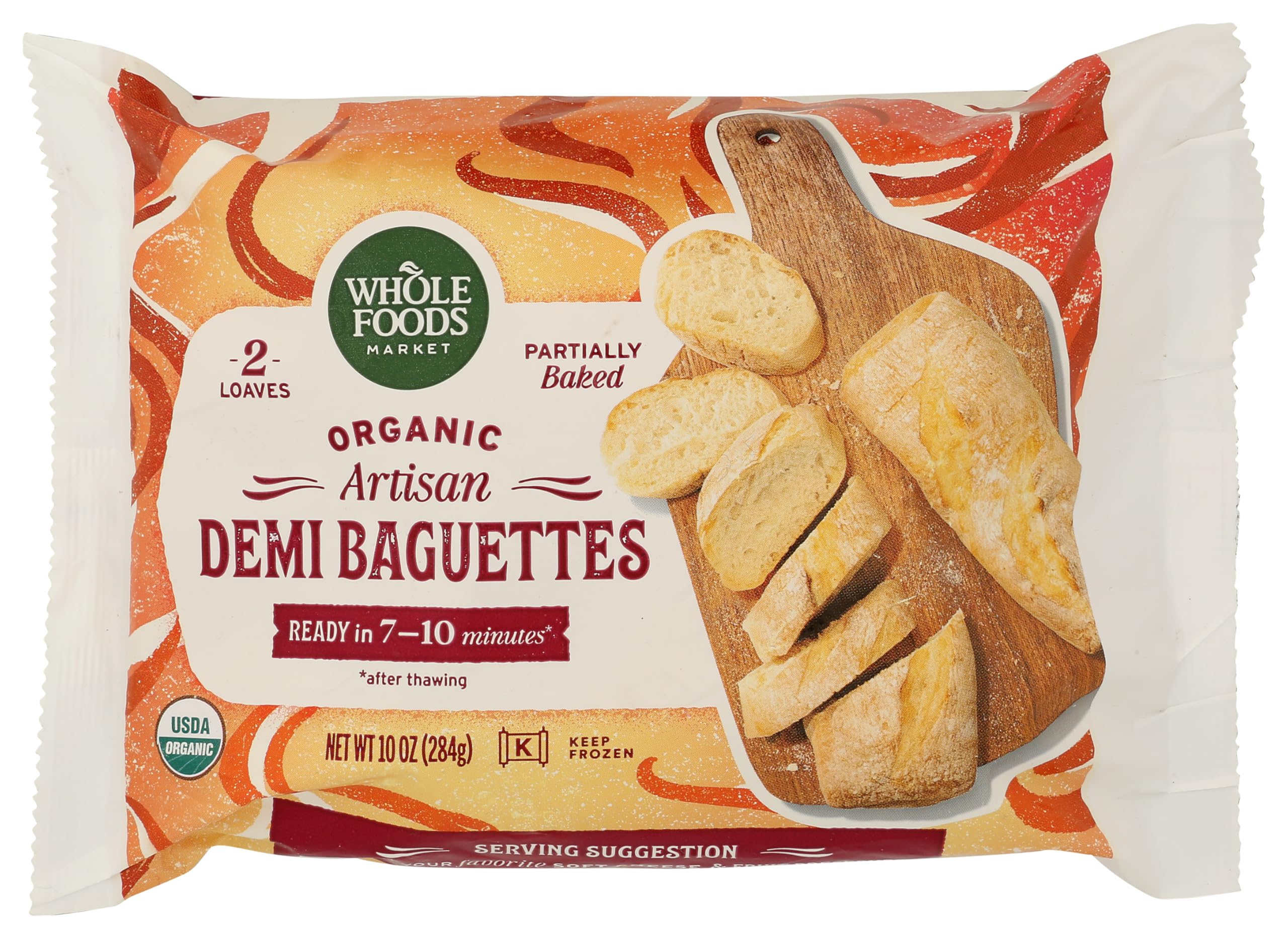 Whole Foods Market Organic Take & Bake Demi Baguettes 2pk, 10 OZ
