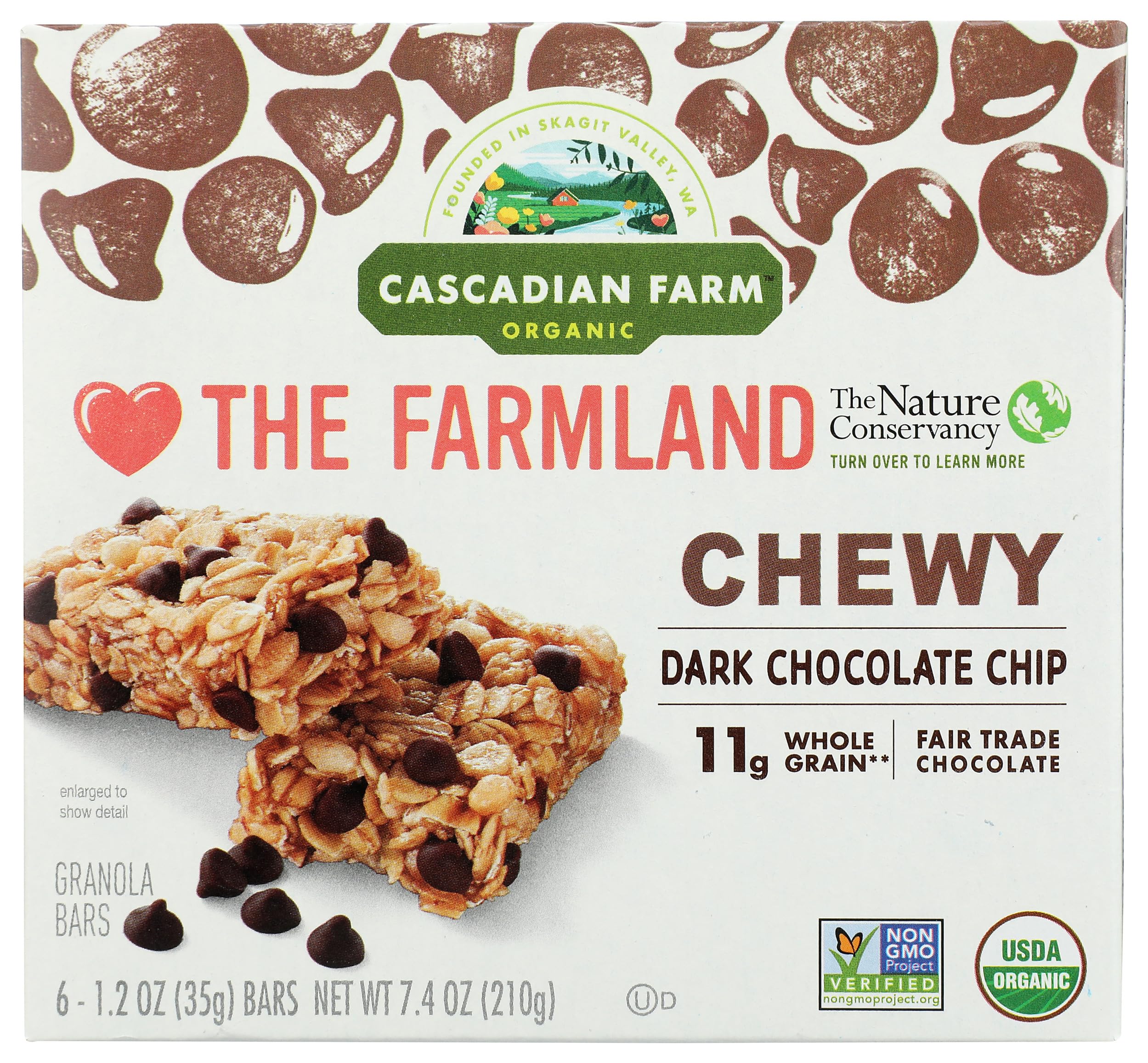 Bar Granola Chocolate Chip Organic 6 Count, 7.4 Ounce