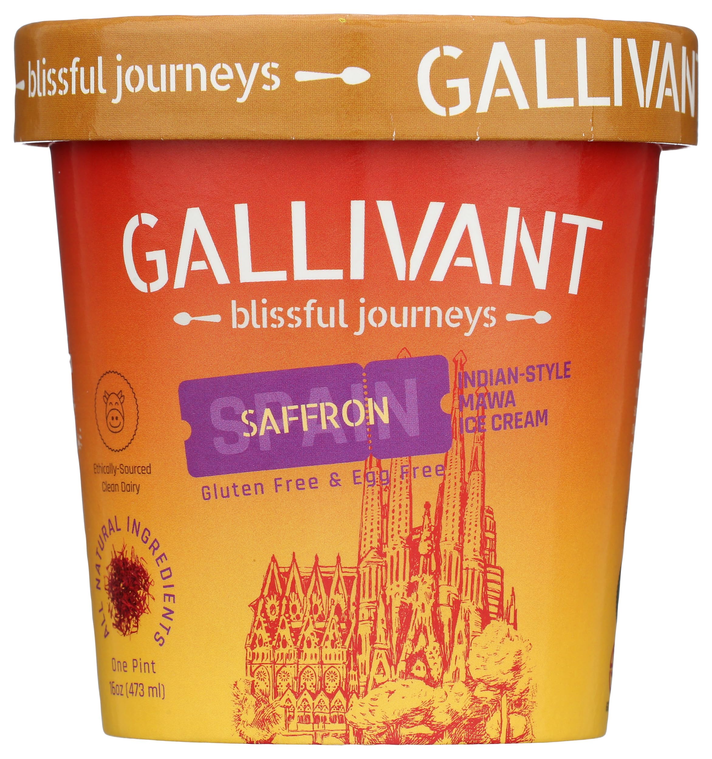 Gallivant, Ice Cream Mawa Saffron, 19.21 Fl Oz