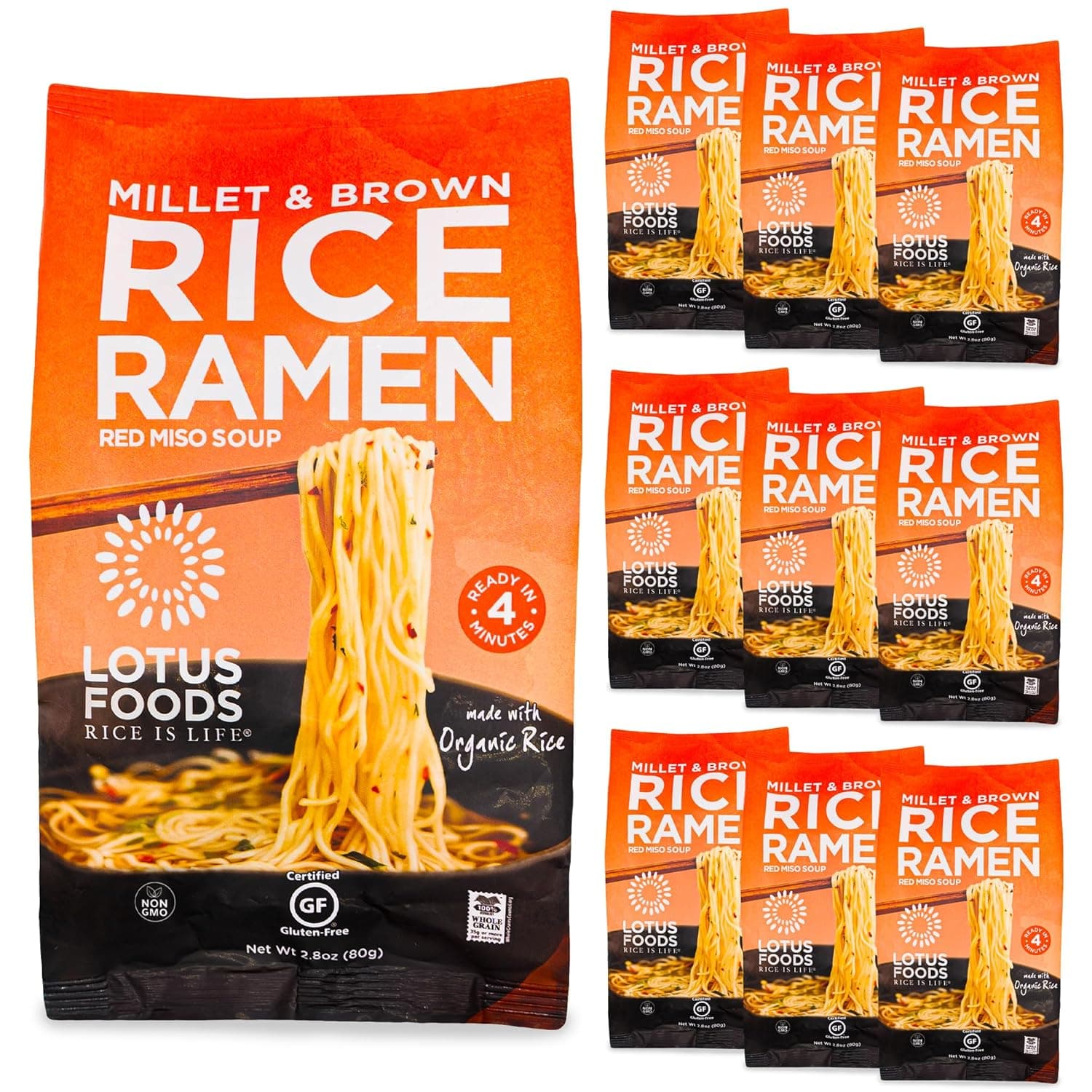 Lotus Foods Organic Millet & Brown Rice Ramen with Miso Soup