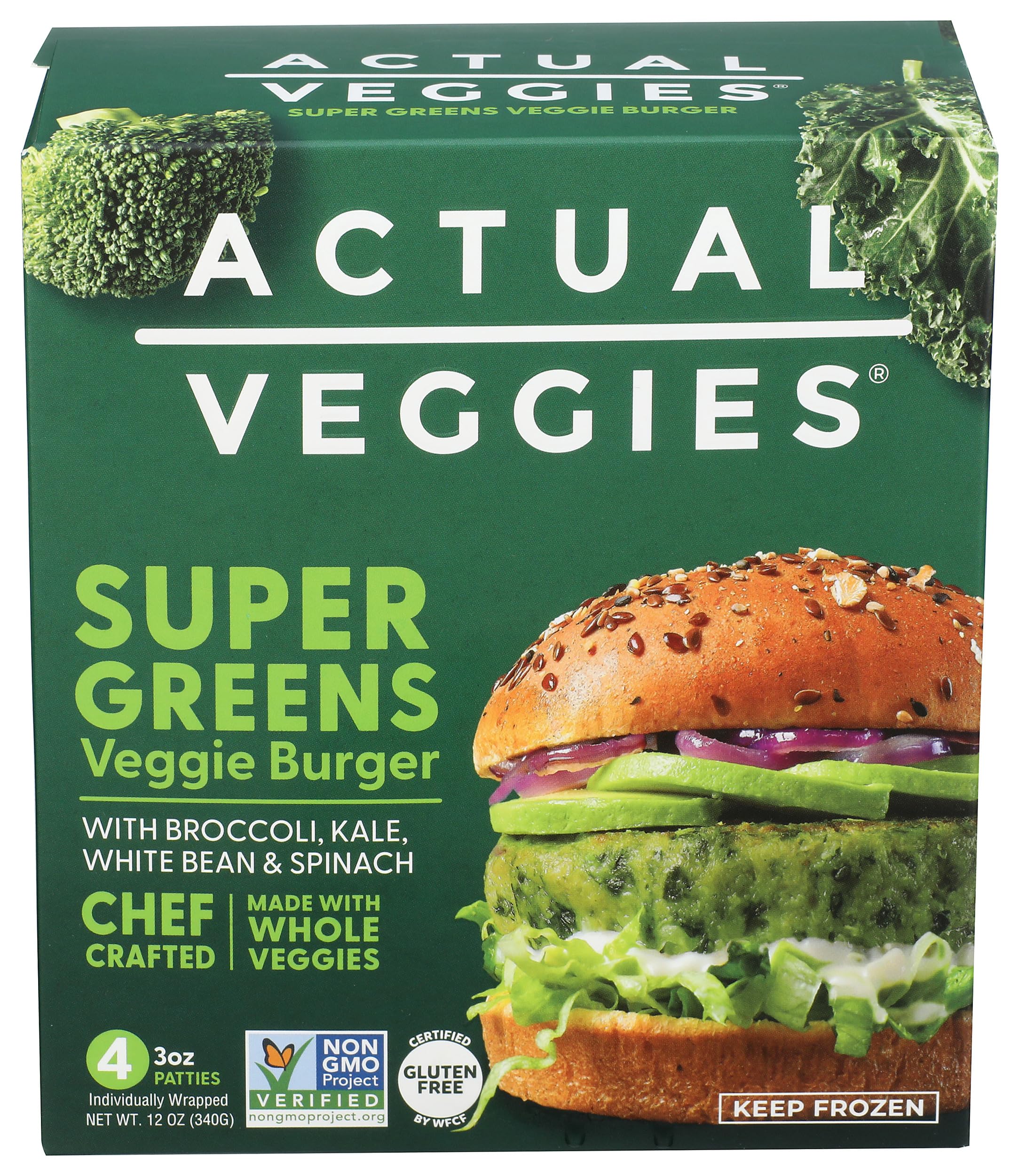 Actual Veggies Super Greens Veggie Burger, 12 Oz