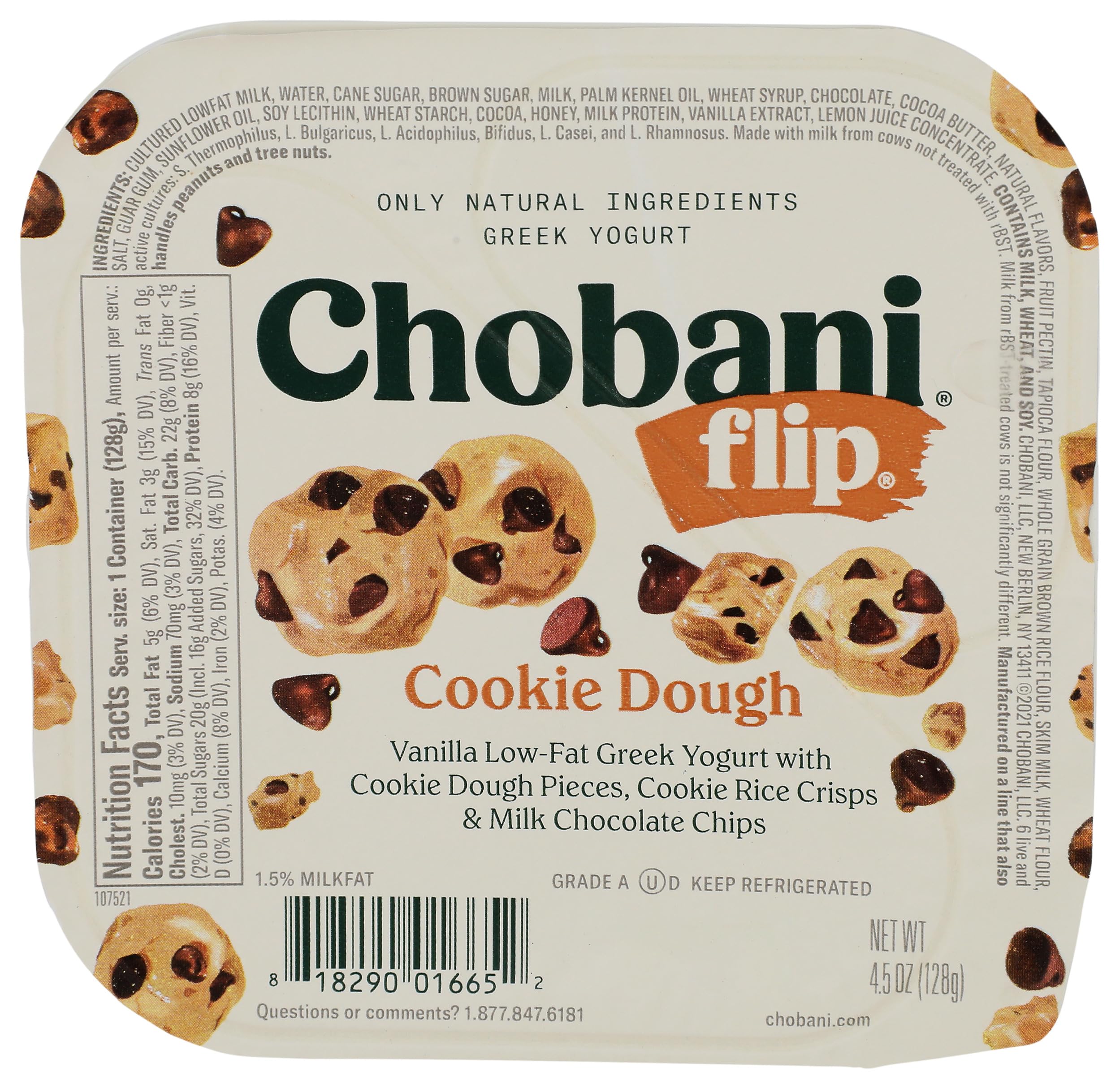 Chobani® Flip® Low-Fat Greek Yogurt Chocolate Chip Cookie Dough 4.5oz