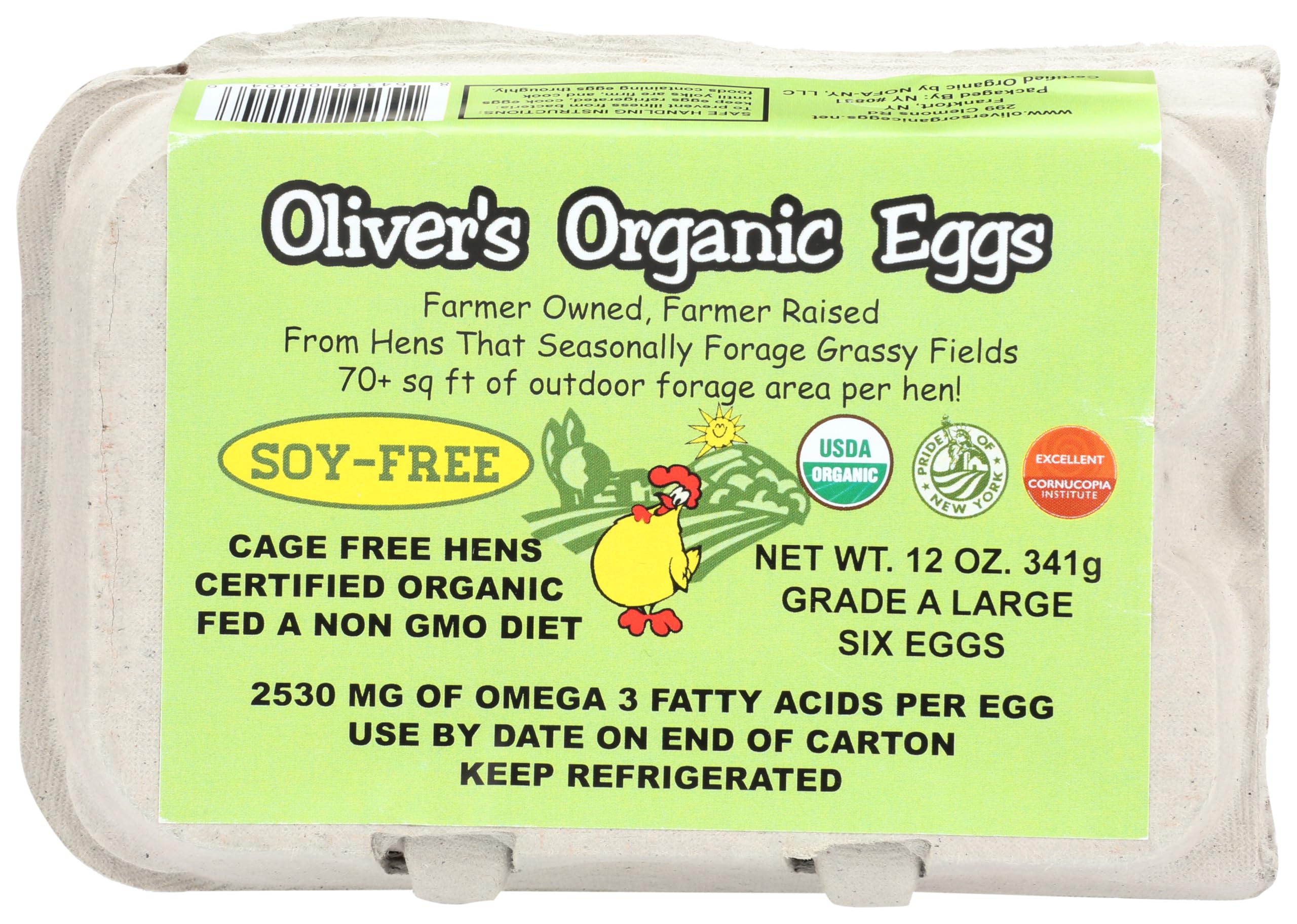 Oliver's Organic Eggs, Eggs Large Organic, 2 Ounce (Pack of 6)