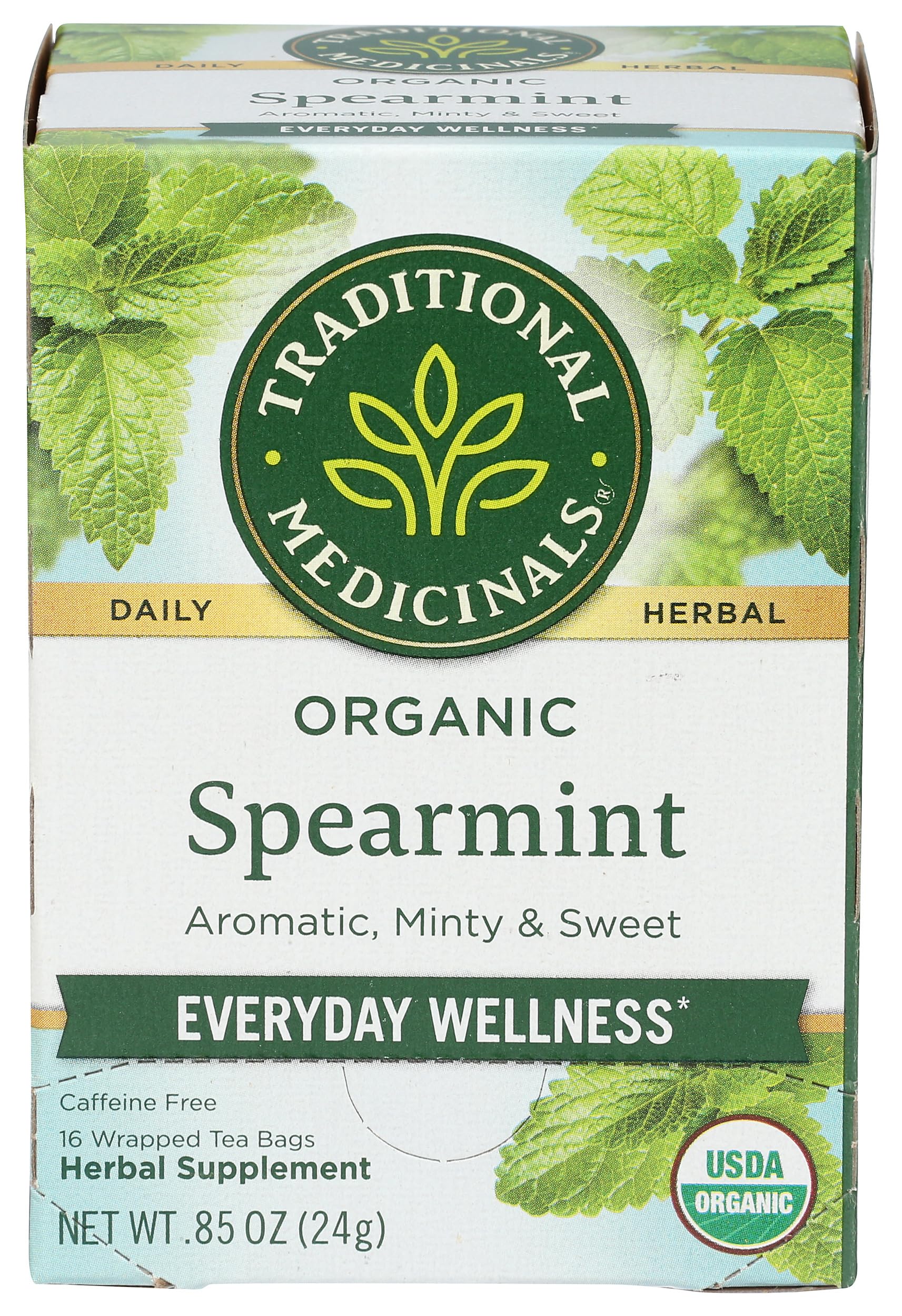 Traditional Medicinals Organic Spearmint herbal tea, Fair Trade Certified, 16 ct