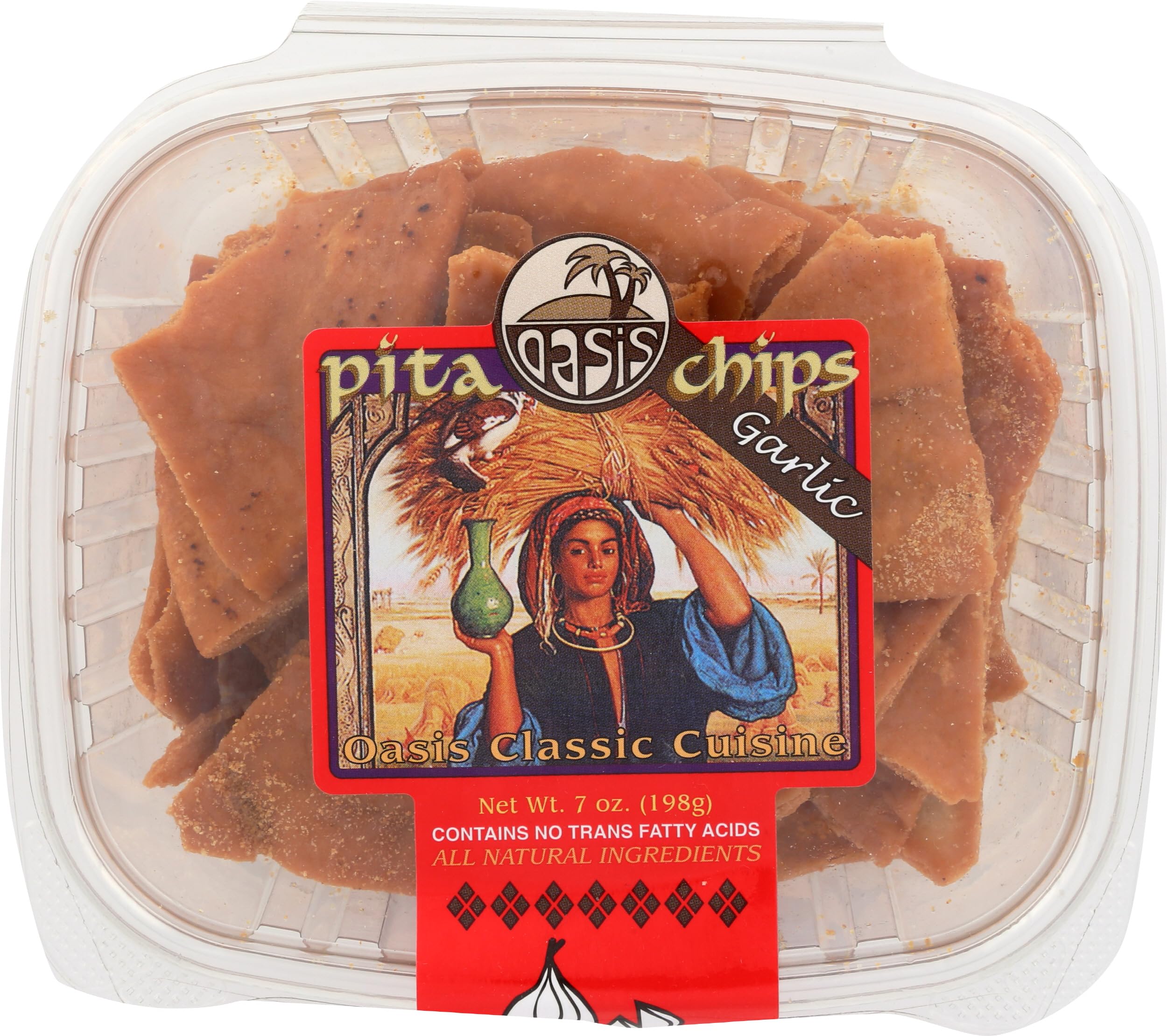 Oasis Foods Garlic Pita Chips, 7 OZ