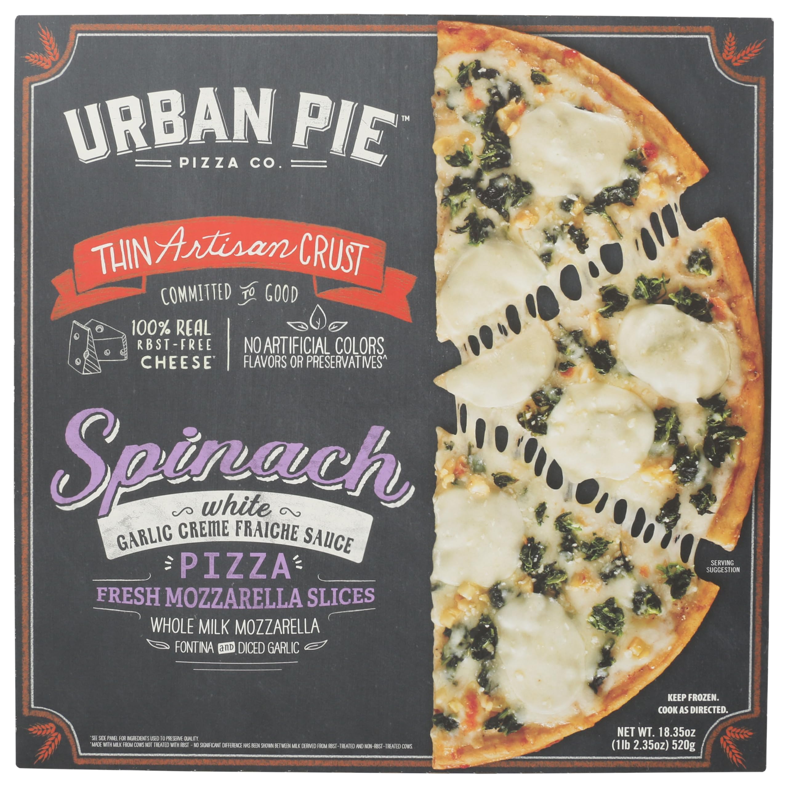 Urban Pie White Spinach Artisan Pizza, 18.35 OZ