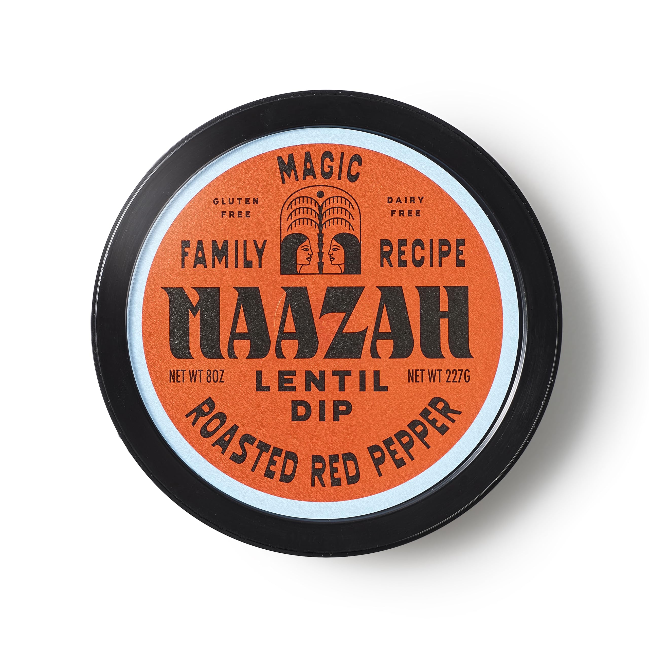 MAAZAH Red Pepper Lentil Dip, Plant Protein Hummus Alternative, 8 OZ