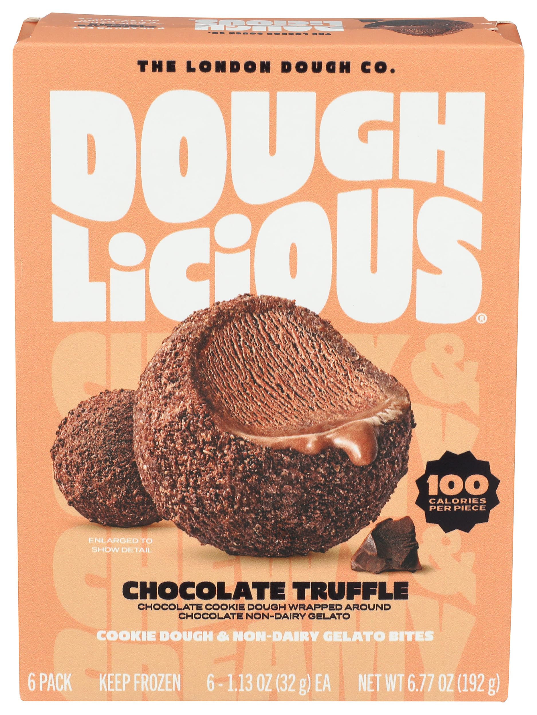 DOUGHLICIOUS Chocolate Truffle Cookie Dough & Gelato Bites, 6.77 OZ