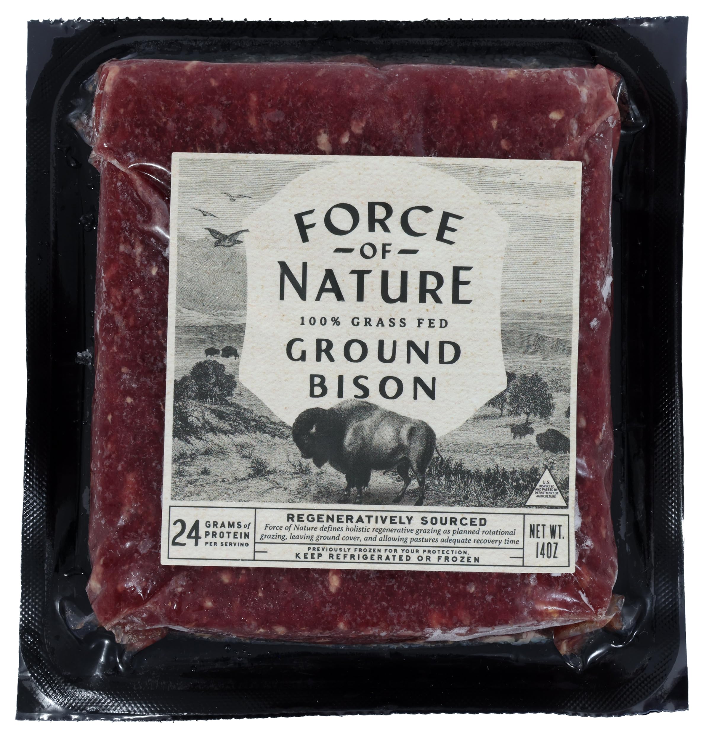 Force of Nature Meats Regenerative Ground Bison, 14 OZ