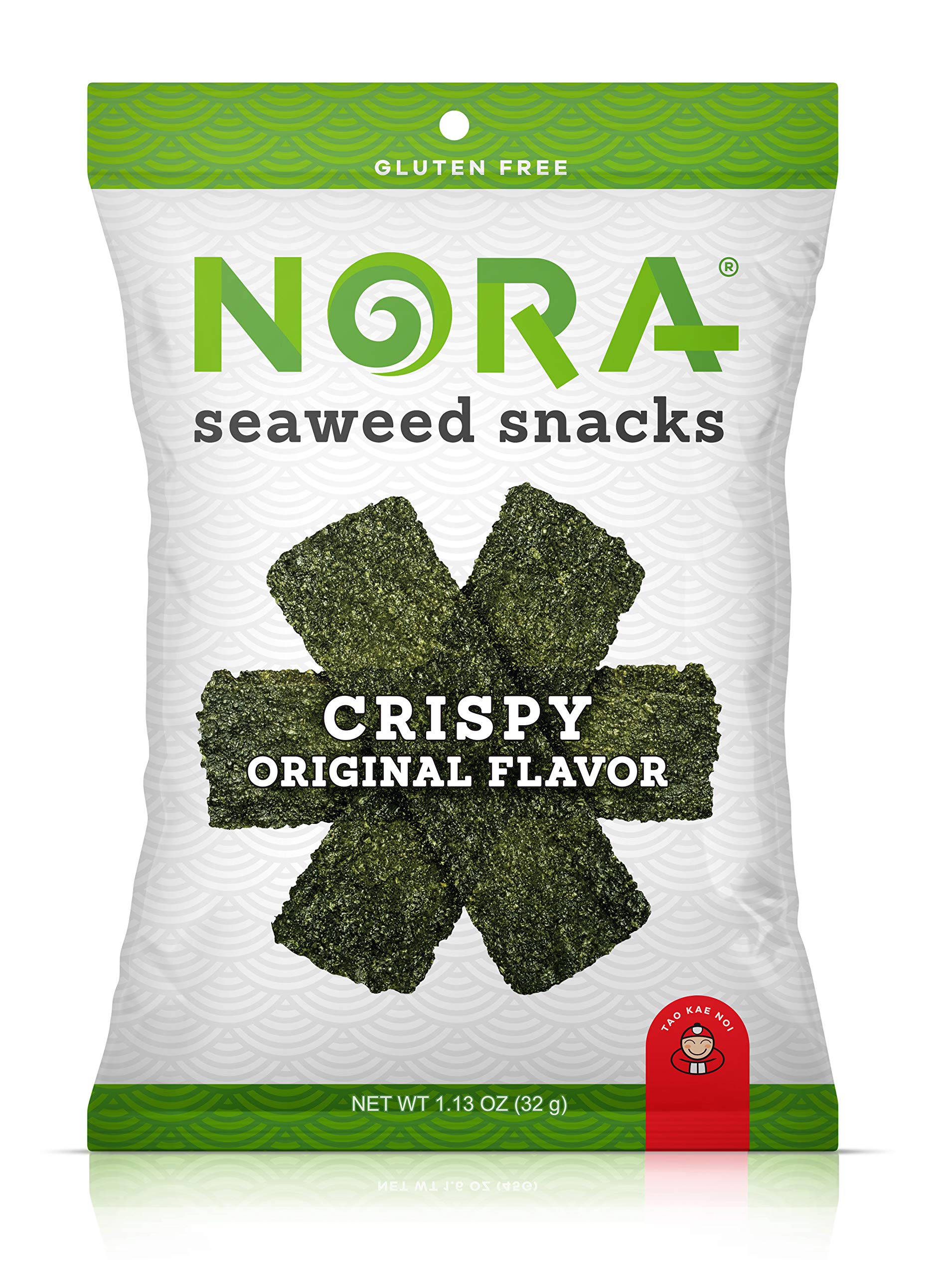 Nora Crispy Original Seaweed Snack, Nori Sheets, 1.13 oz | Asian Snack, Vegan, Low-Carb, Light and Crunchy Roasted Seaweed, Healthy Snacking, Wholesome Everyday Snack, Great Taste