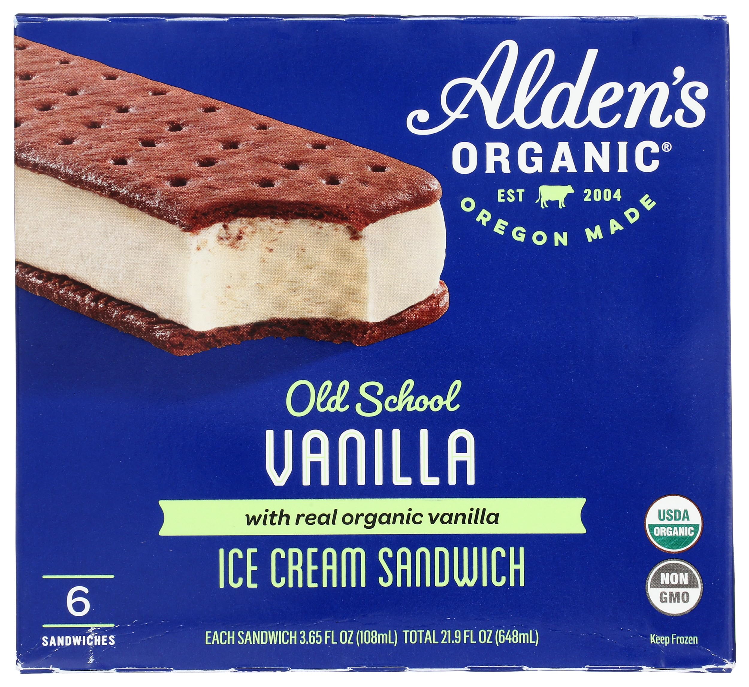 Julie's Organic, Vanilla Ice Cream Sandwich, 6 sandwiches, 21.90 oz (Frozen)