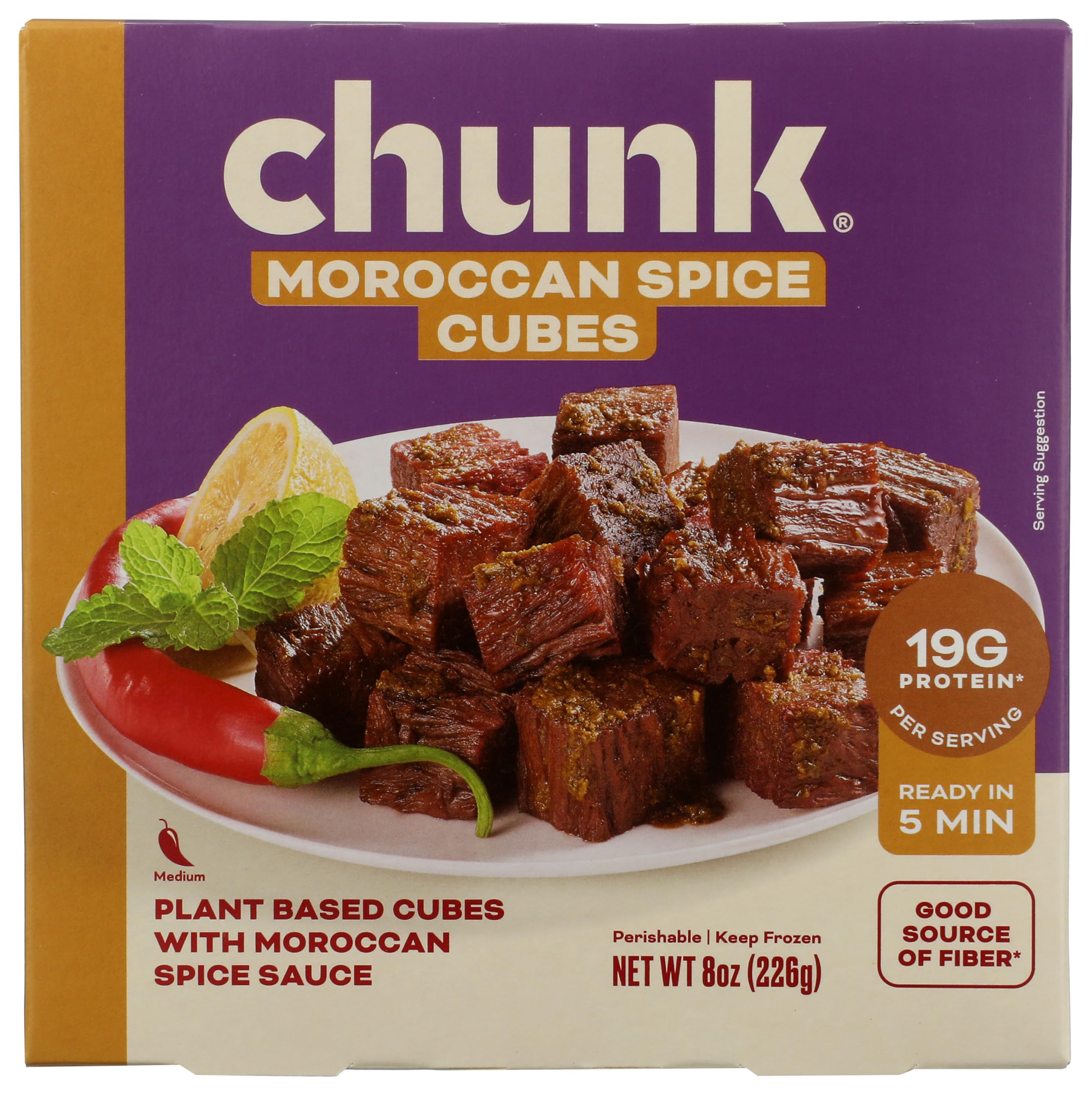 Chunk Plant Based Cubes with Moroccan Spice Sauce, 8 OZ