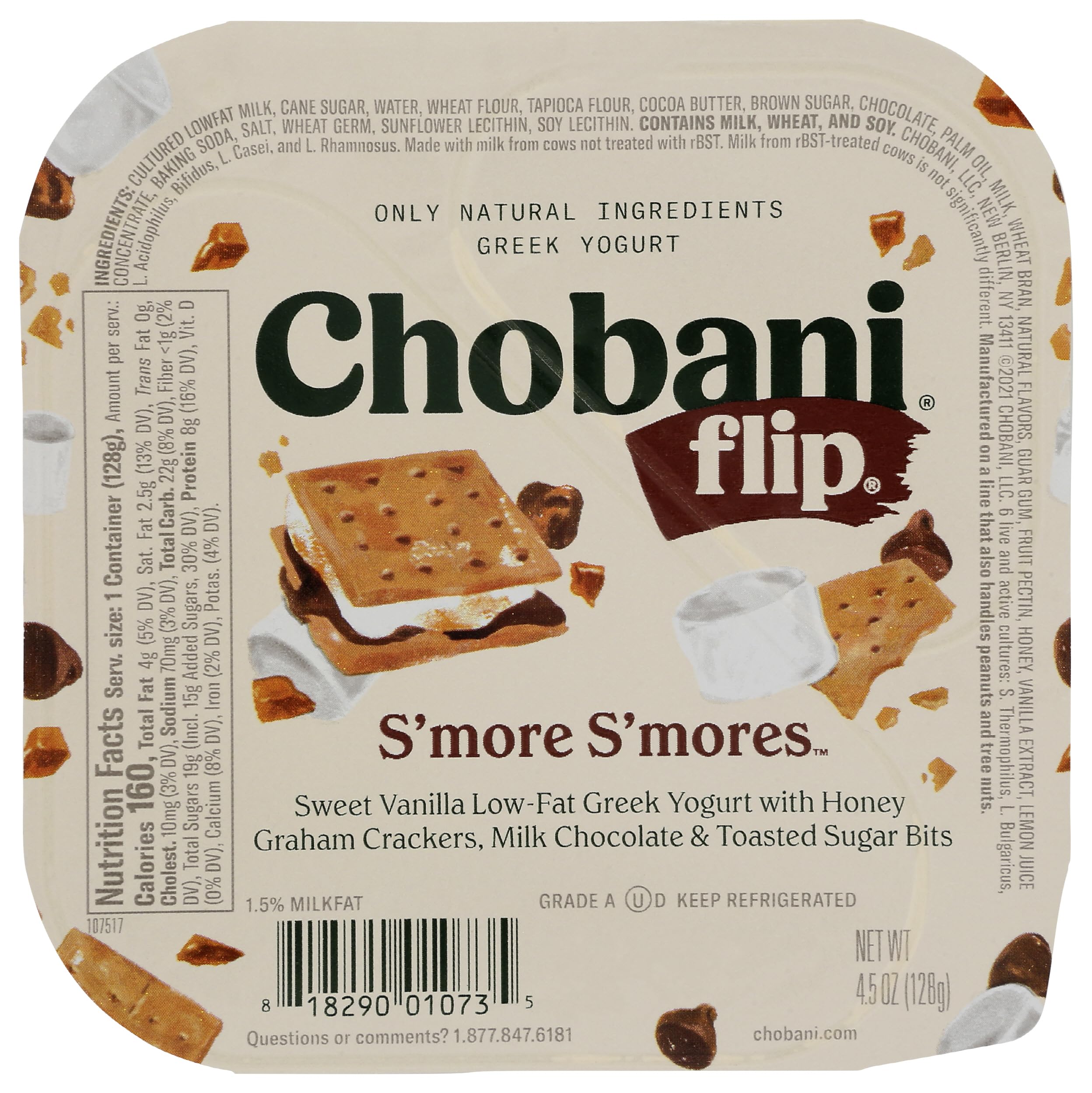 Chobani® Flip® Low-Fat Greek Yogurt Chocolate S'more S'mores 4.5oz