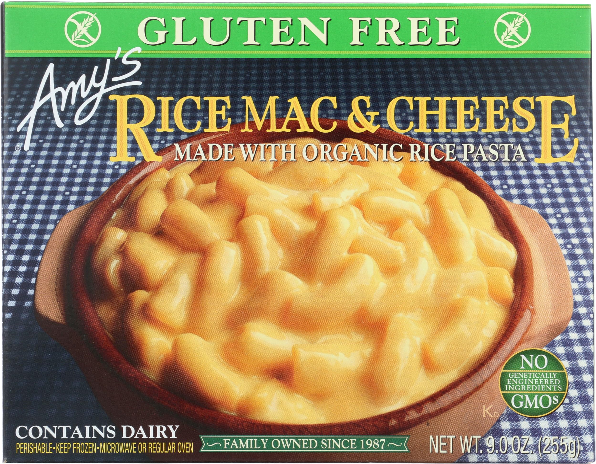Amy's Frozen Meals, Rice Mac and Cheese, 9 oz | Made with Rice Pasta and Cheddar Cheese, Gluten Free