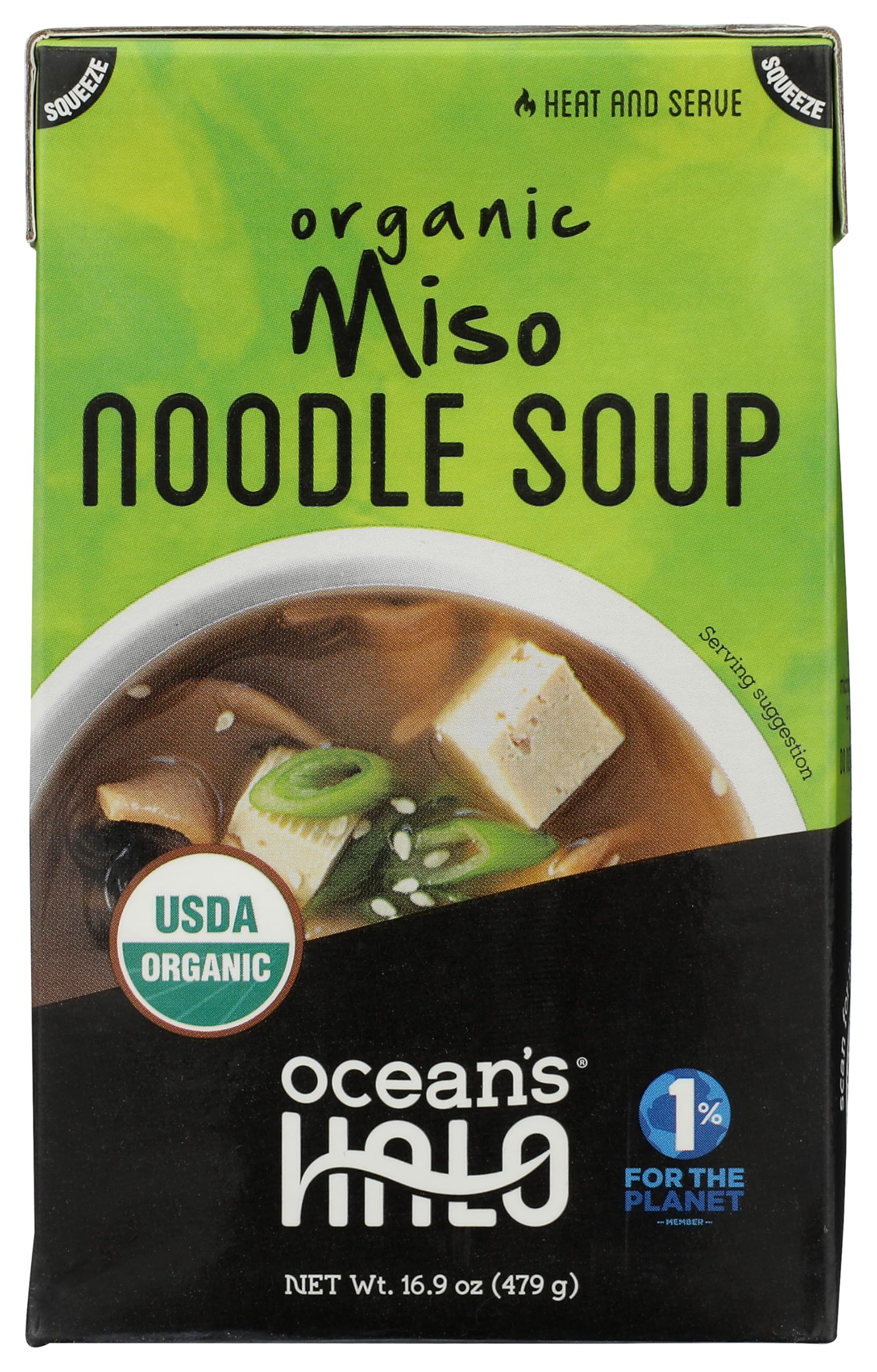 Ocean's Halo Organic Miso Noodle Soup, USDA Certified Organic, Vegetarian, 16.9 oz
