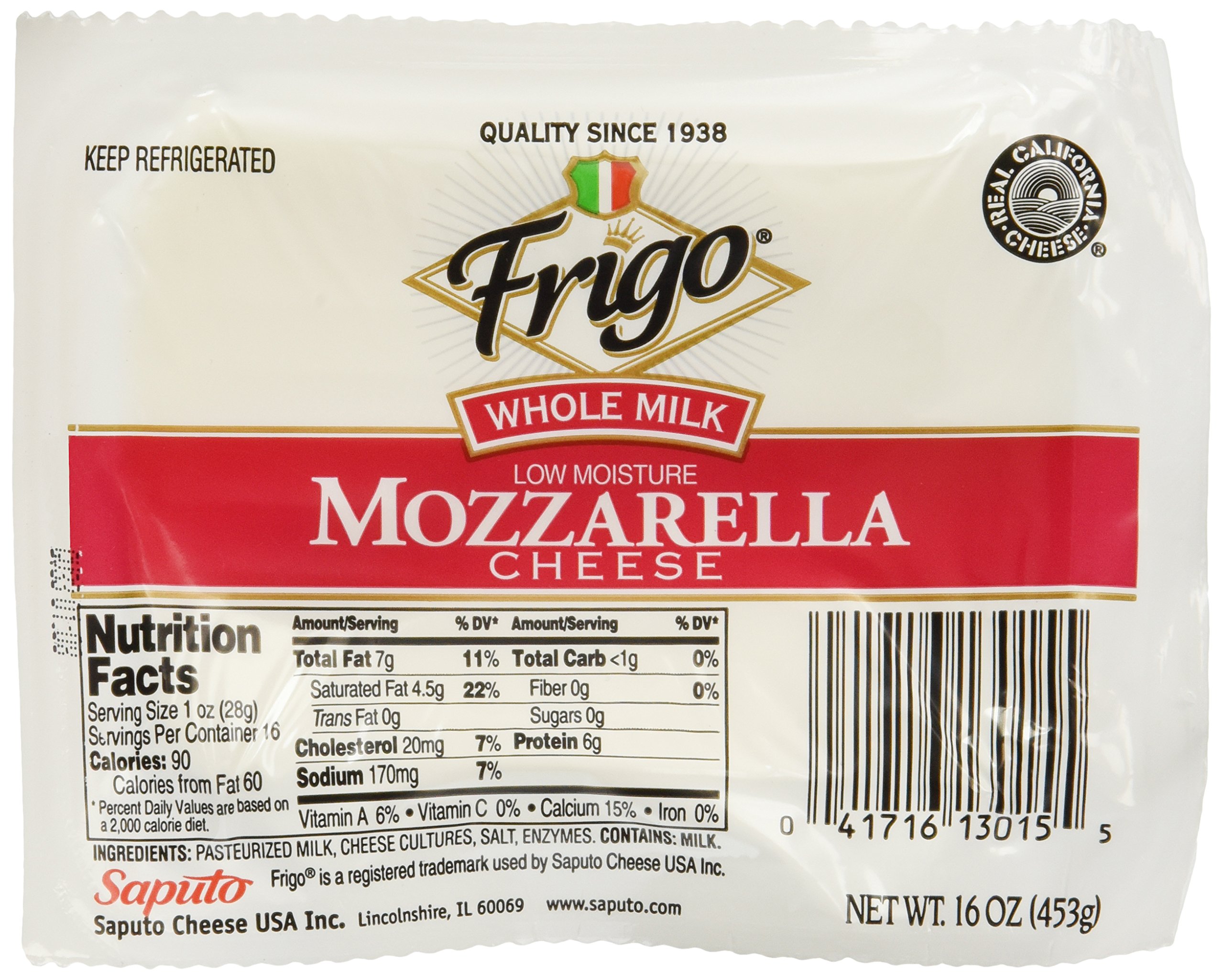 Frigo Whole Milk Mozzarella Ball, 16 OZ
