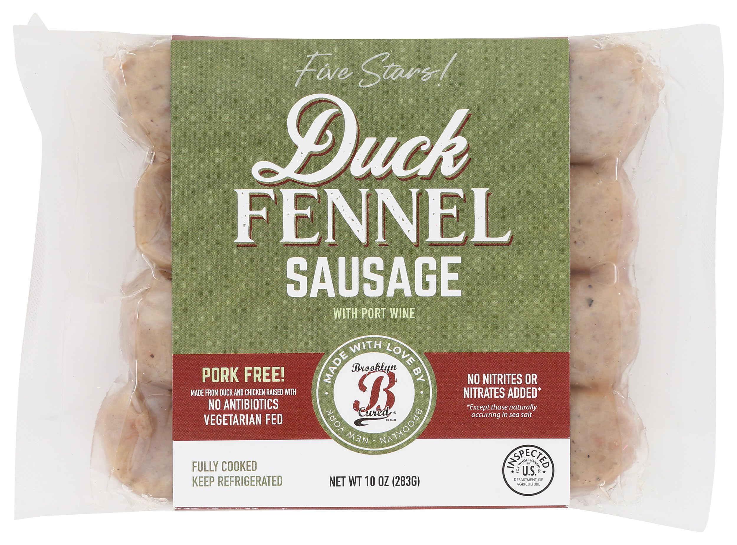 Brooklyn Cured Duck Sausage Fennel, 10 Ounce