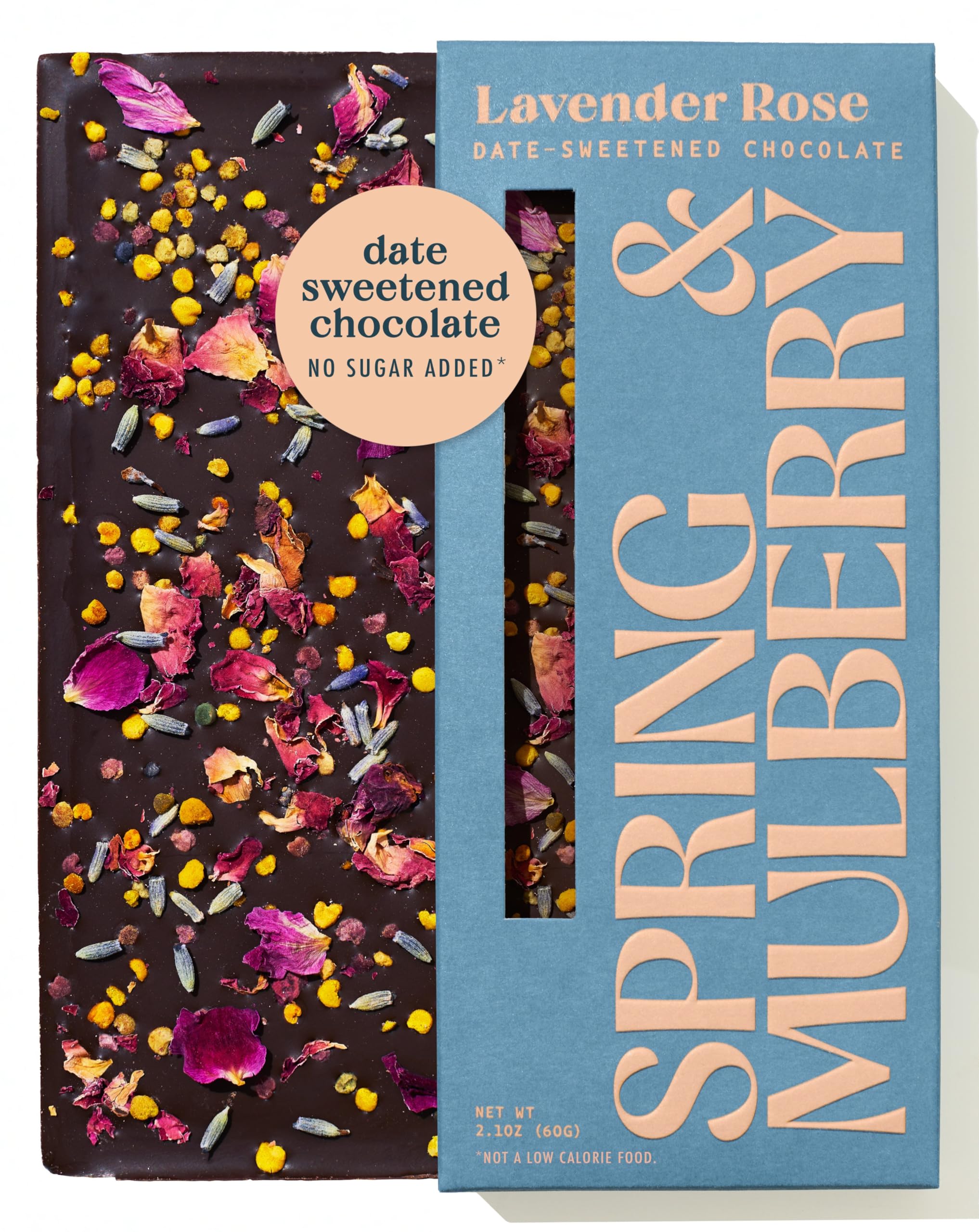 Spring & Mulberry Dark Chocolate Bars – Healthy Chocolate, Date-Sweetened - Lavender Rose 3 Pack