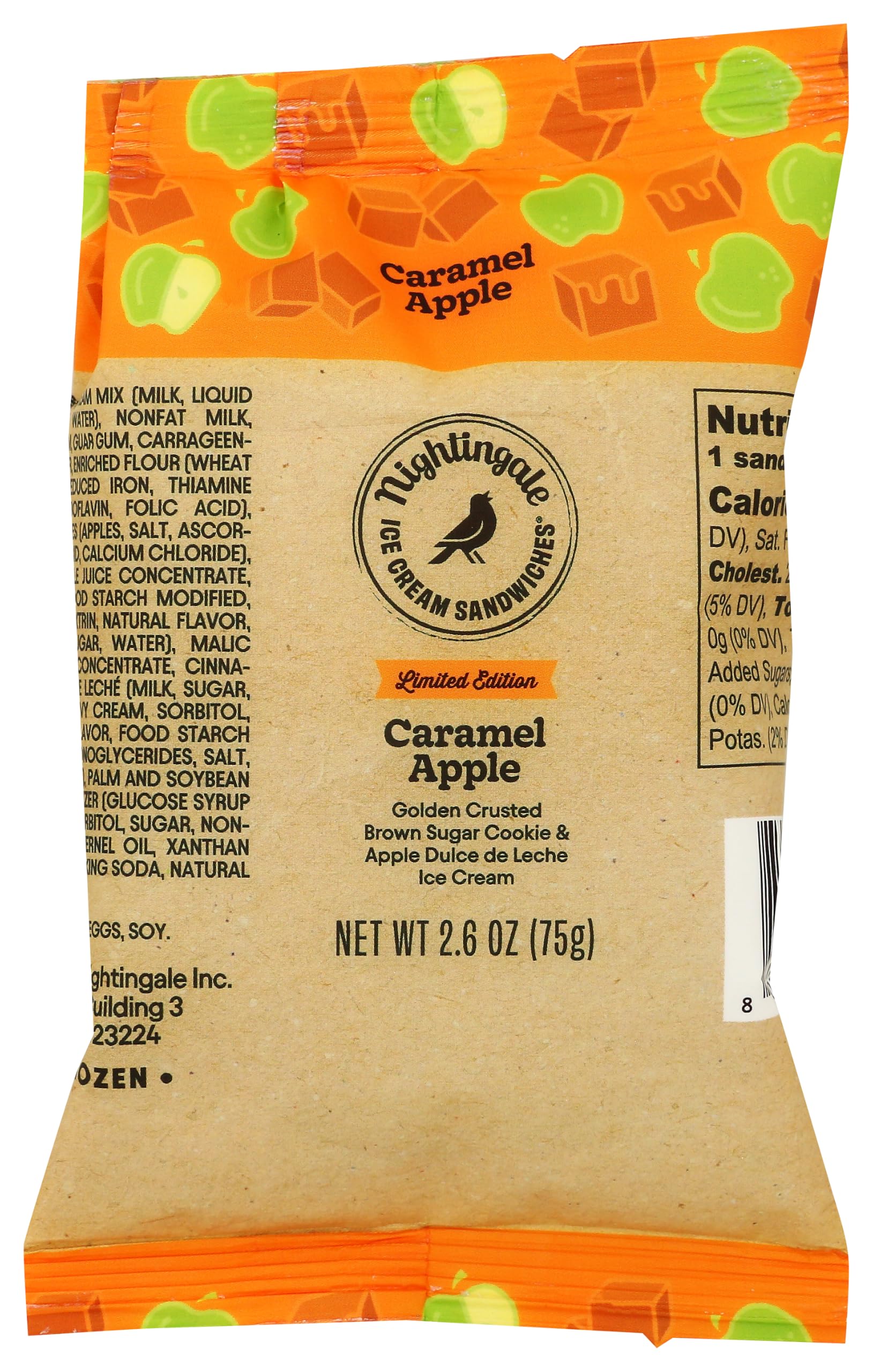 Nightingale Ice Cream Sandwiches Caramel Apple Ice Cream Sandwich, 2.6 OZ